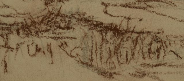 Philip Severin Original Conte Drawing