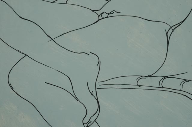 Antonio Ciccone Original Contour Line Ink Drawing