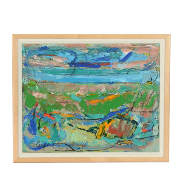 Harry Reisiger Original Acrylic on Board Painting "Landscape"