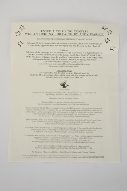 Andy Warhol's "A Coloring Book"