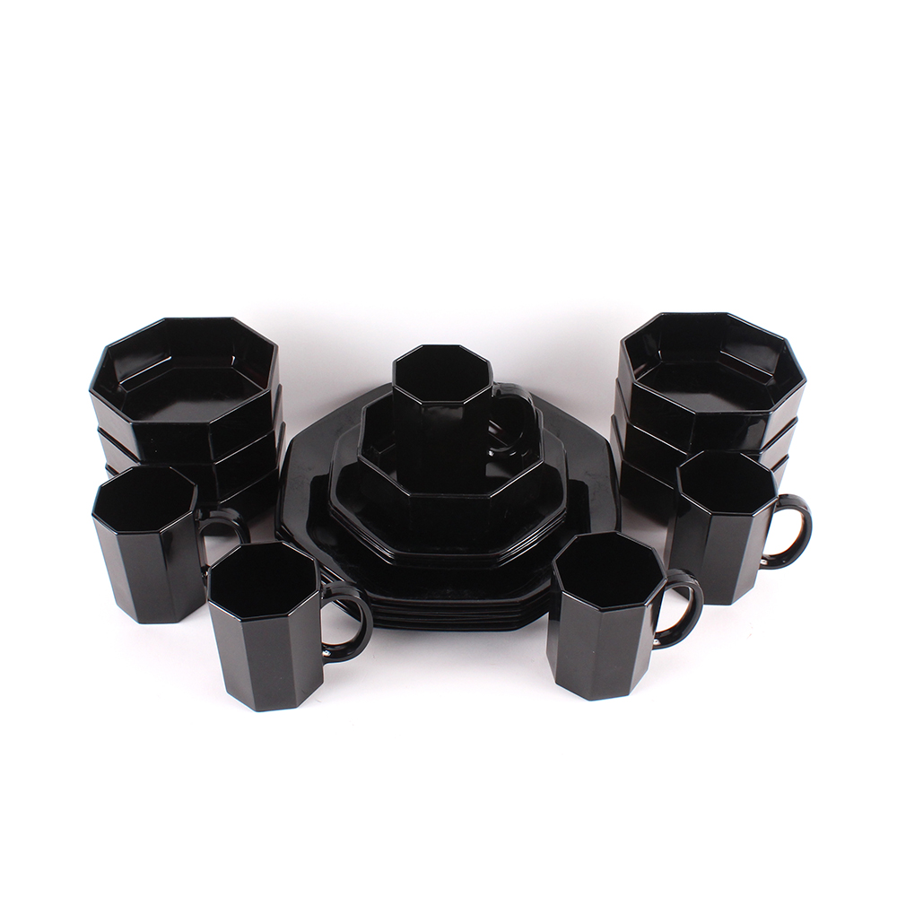 Arcoroc France Octime Black Dinnerware