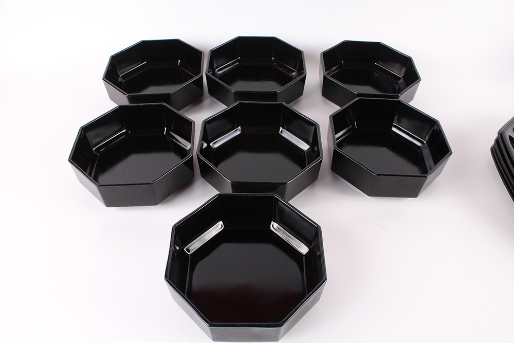 Arcoroc France Octime Black Dinnerware