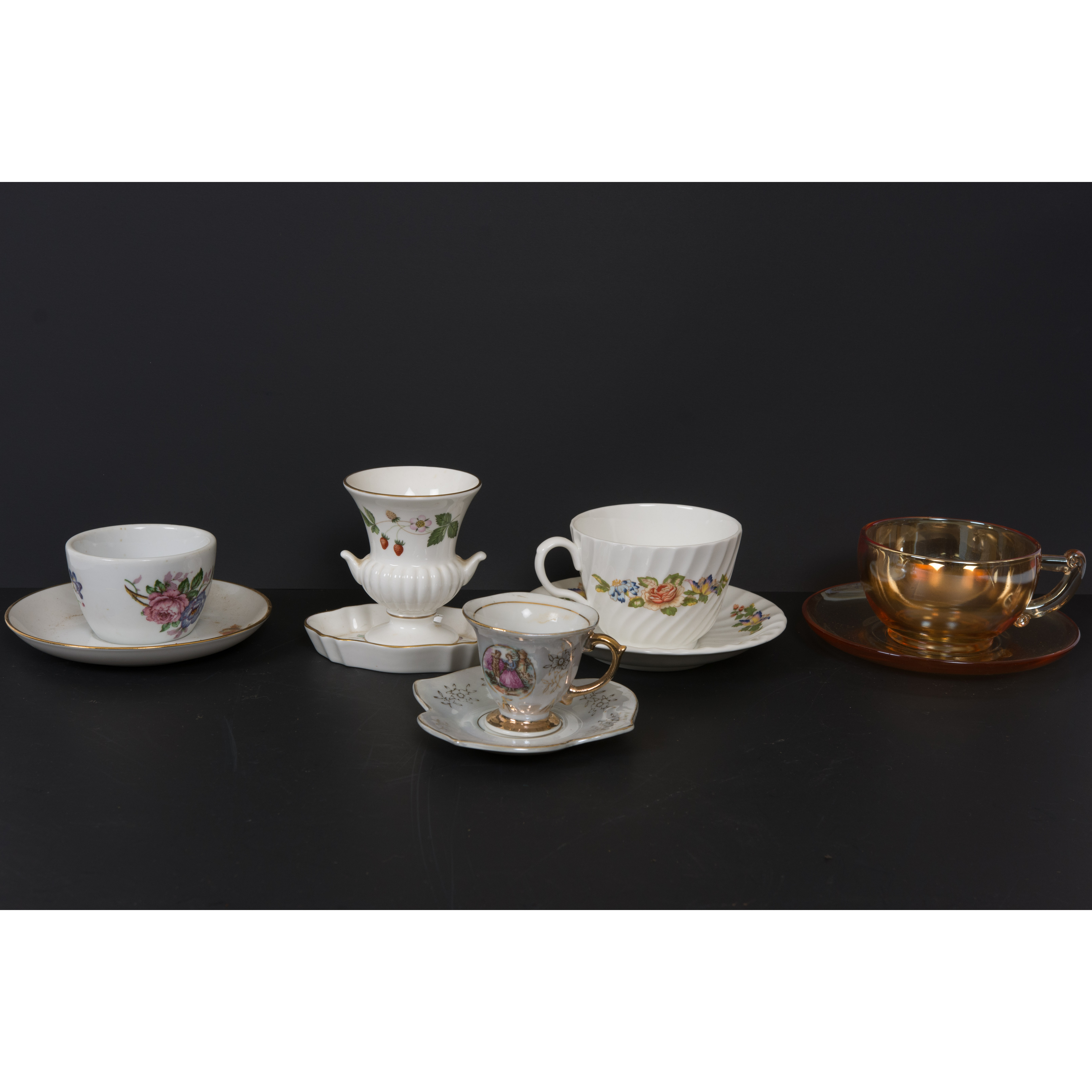Assortment of Teacup Sets Including Wedgwood and Aynsley Bone China