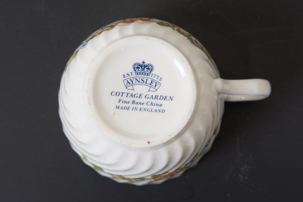 Assortment of Teacup Sets Including Wedgwood and Aynsley Bone China