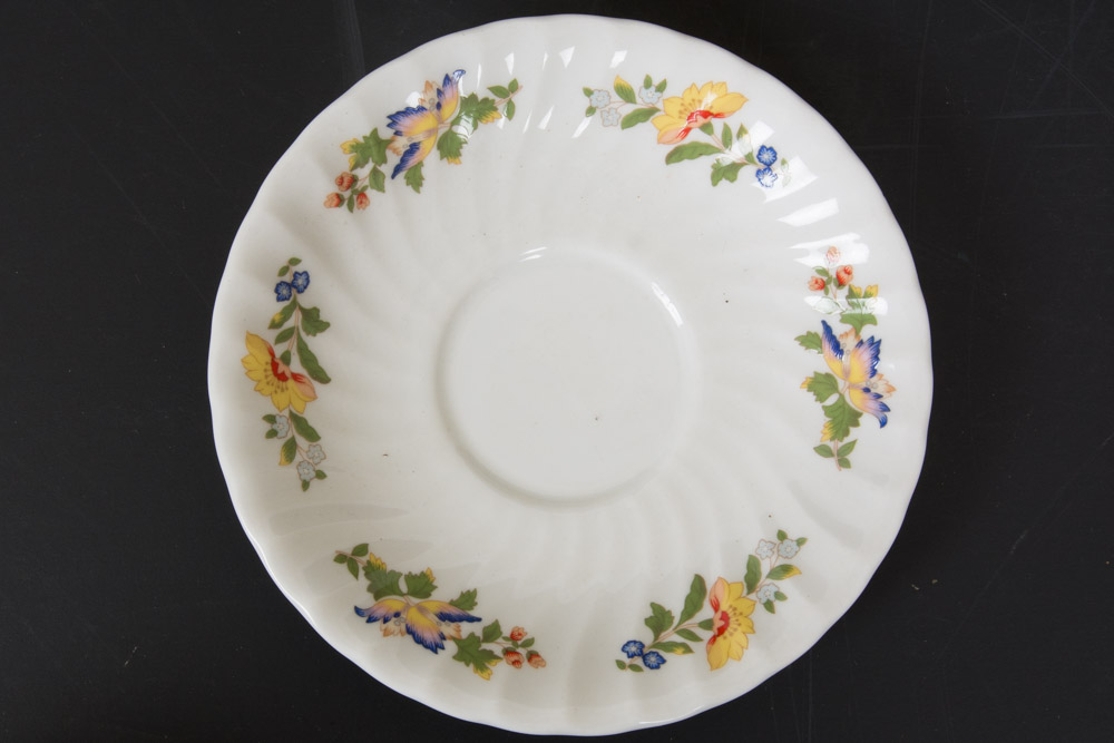 Assortment of Teacup Sets Including Wedgwood and Aynsley Bone China