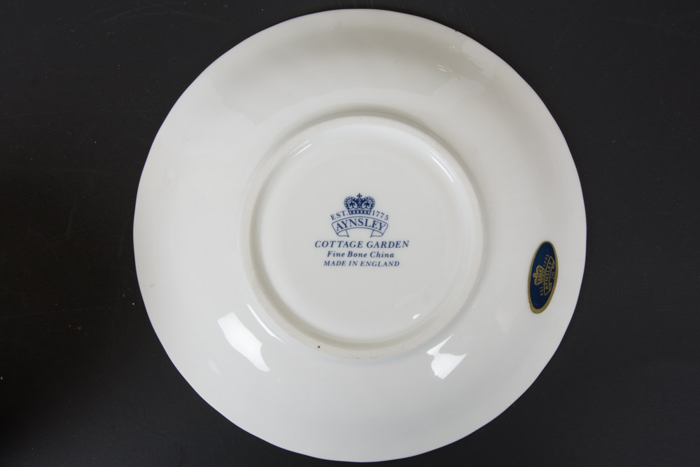 Assortment of Teacup Sets Including Wedgwood and Aynsley Bone China