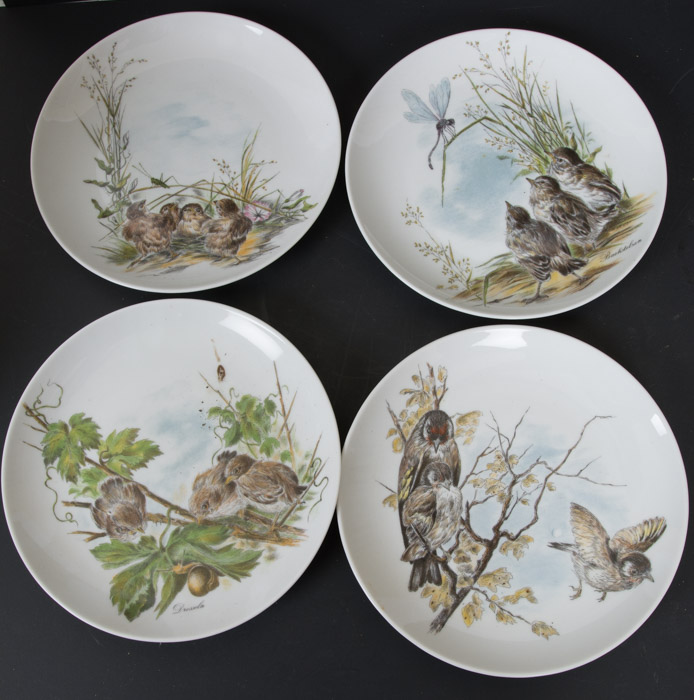 Set of Kaiser Tea Cups with Bird Themed Snack Plates