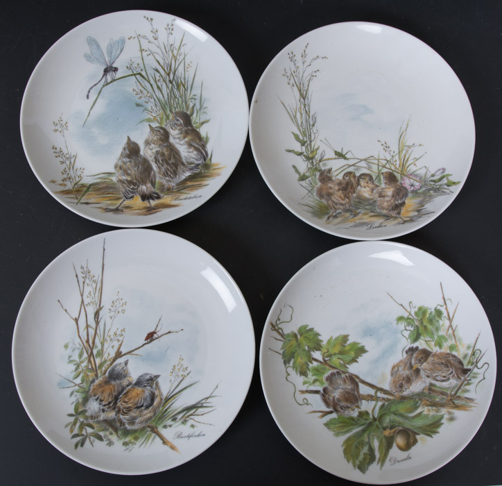Set of Kaiser Tea Cups with Bird Themed Snack Plates