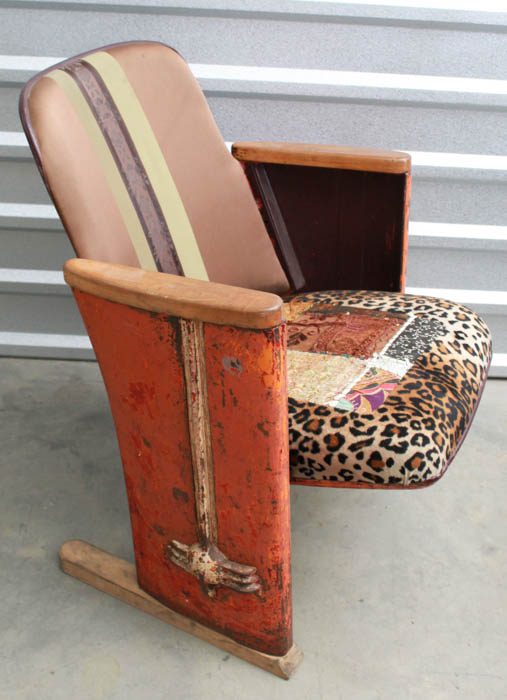Vintage Stadium Seat With Custom Reupholstery