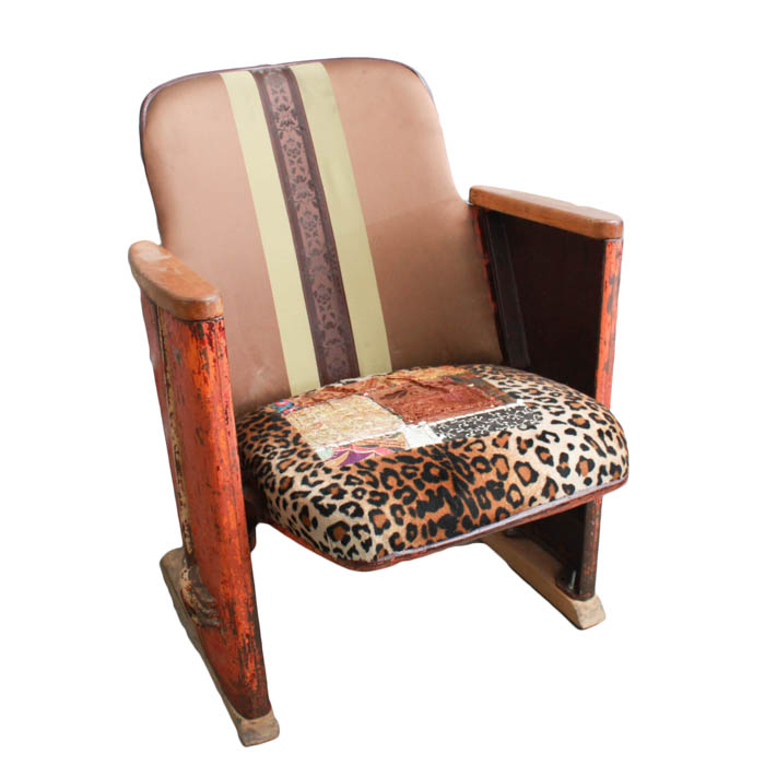 Vintage Stadium Seat With Custom Reupholstery