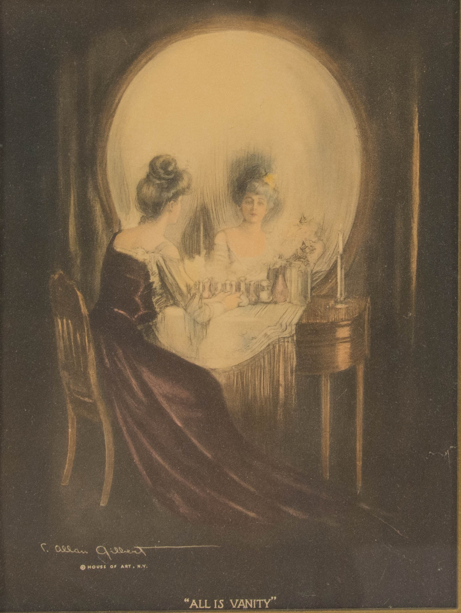 Vintage Print of "All is Vanity" by Charles Allan Gilbert