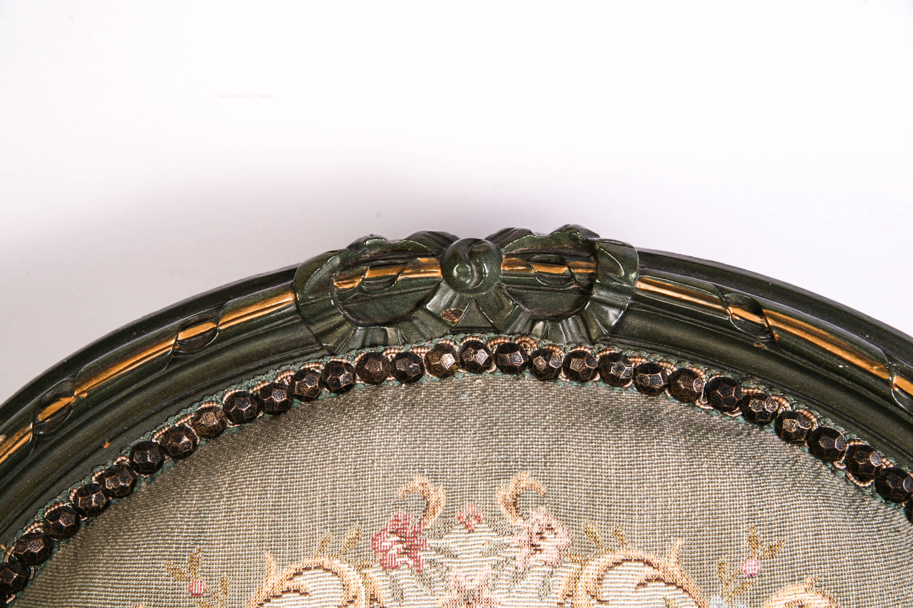 Ribbon Carved Louis XV Style Fauteuil with Needlepoint Tapestry