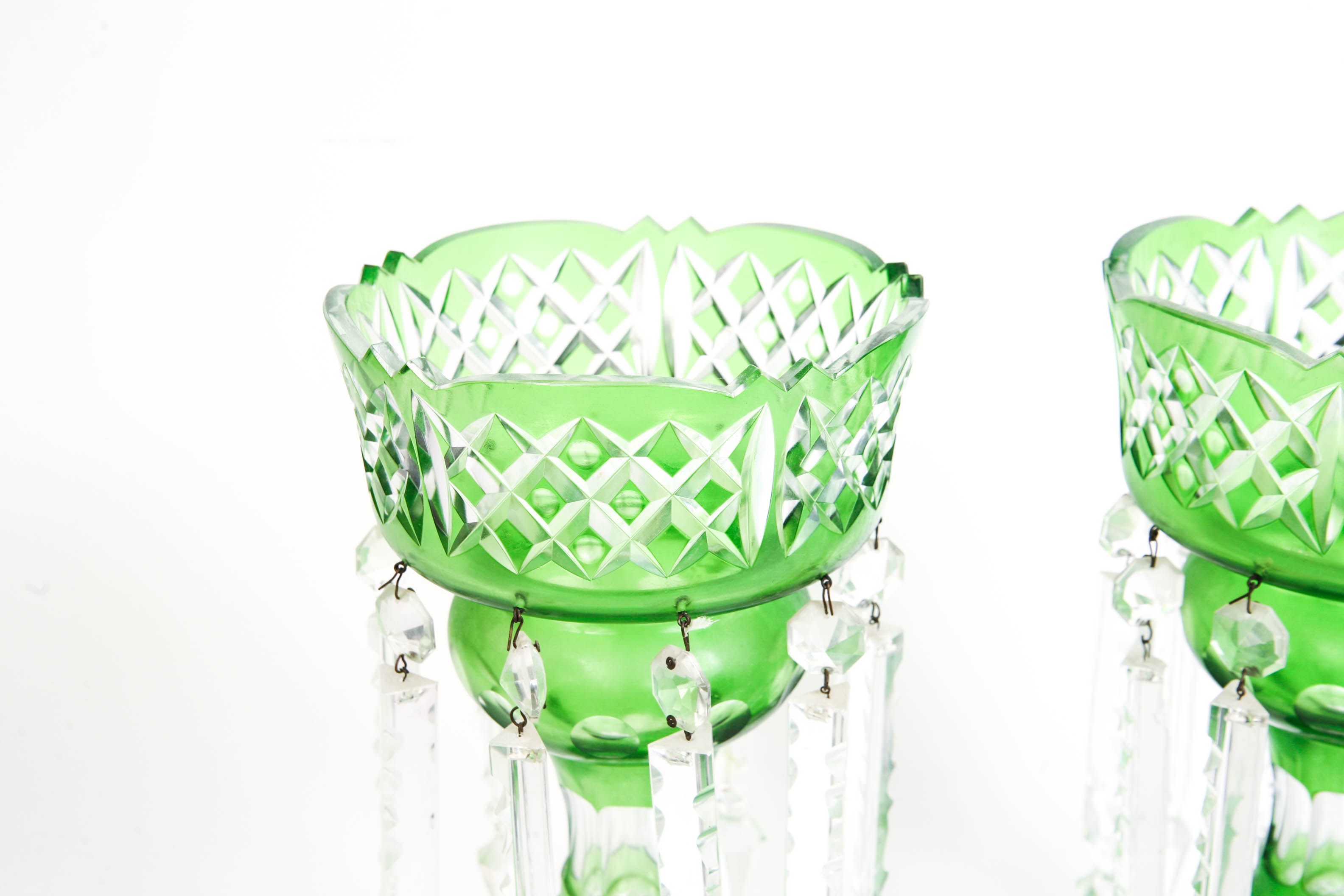 Pair of Antique Crystal Lusters