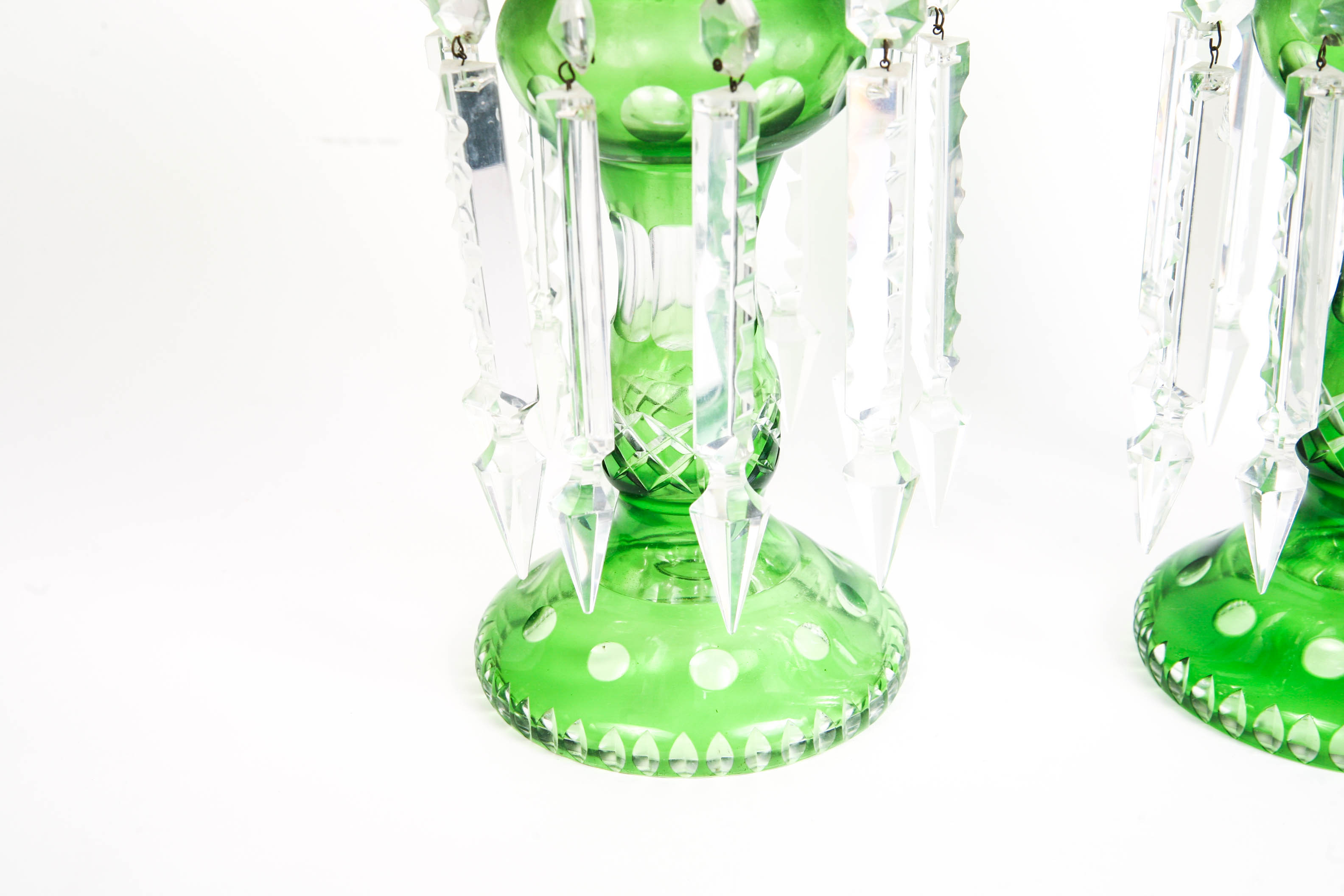 Pair of Antique Crystal Lusters