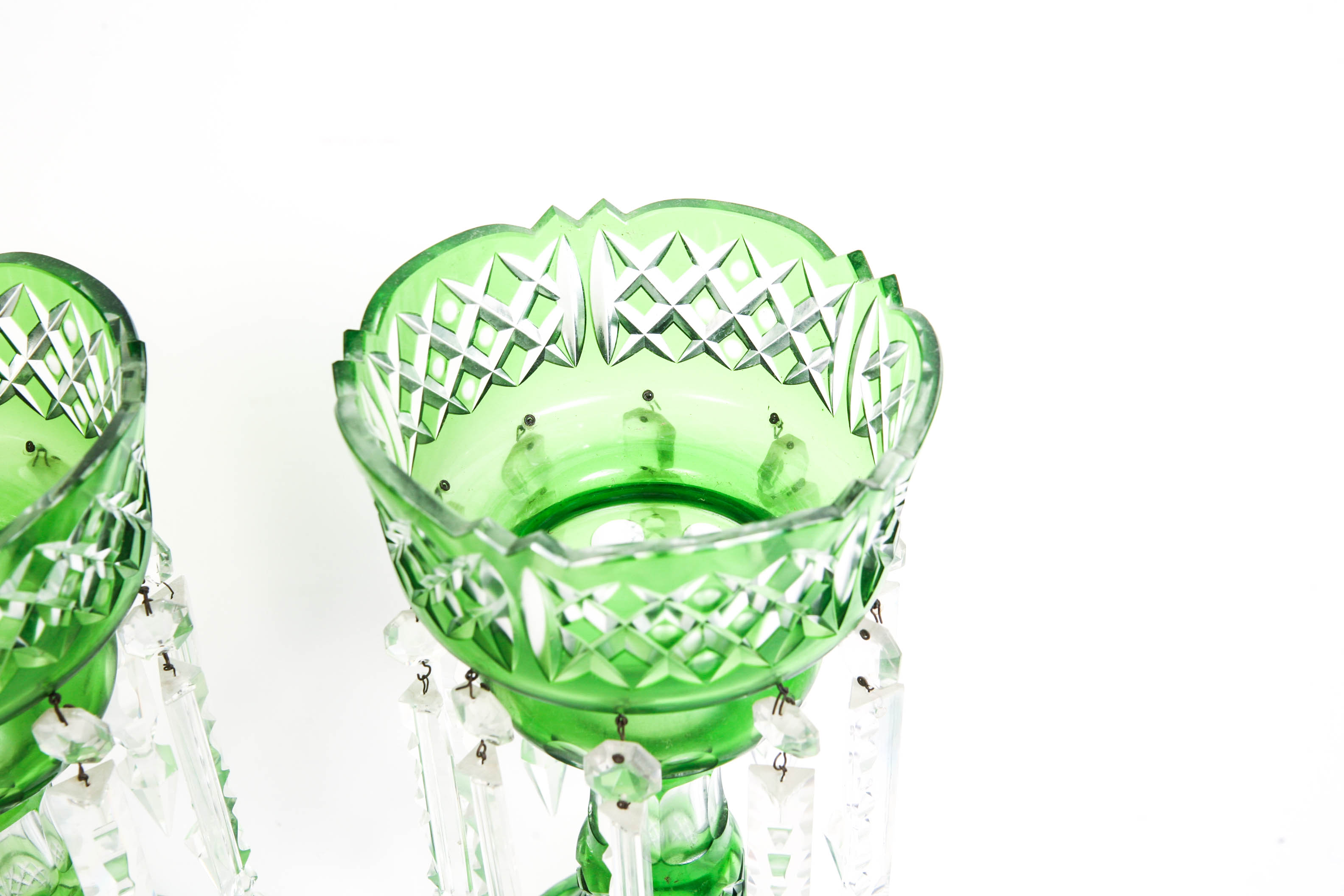 Pair of Antique Crystal Lusters