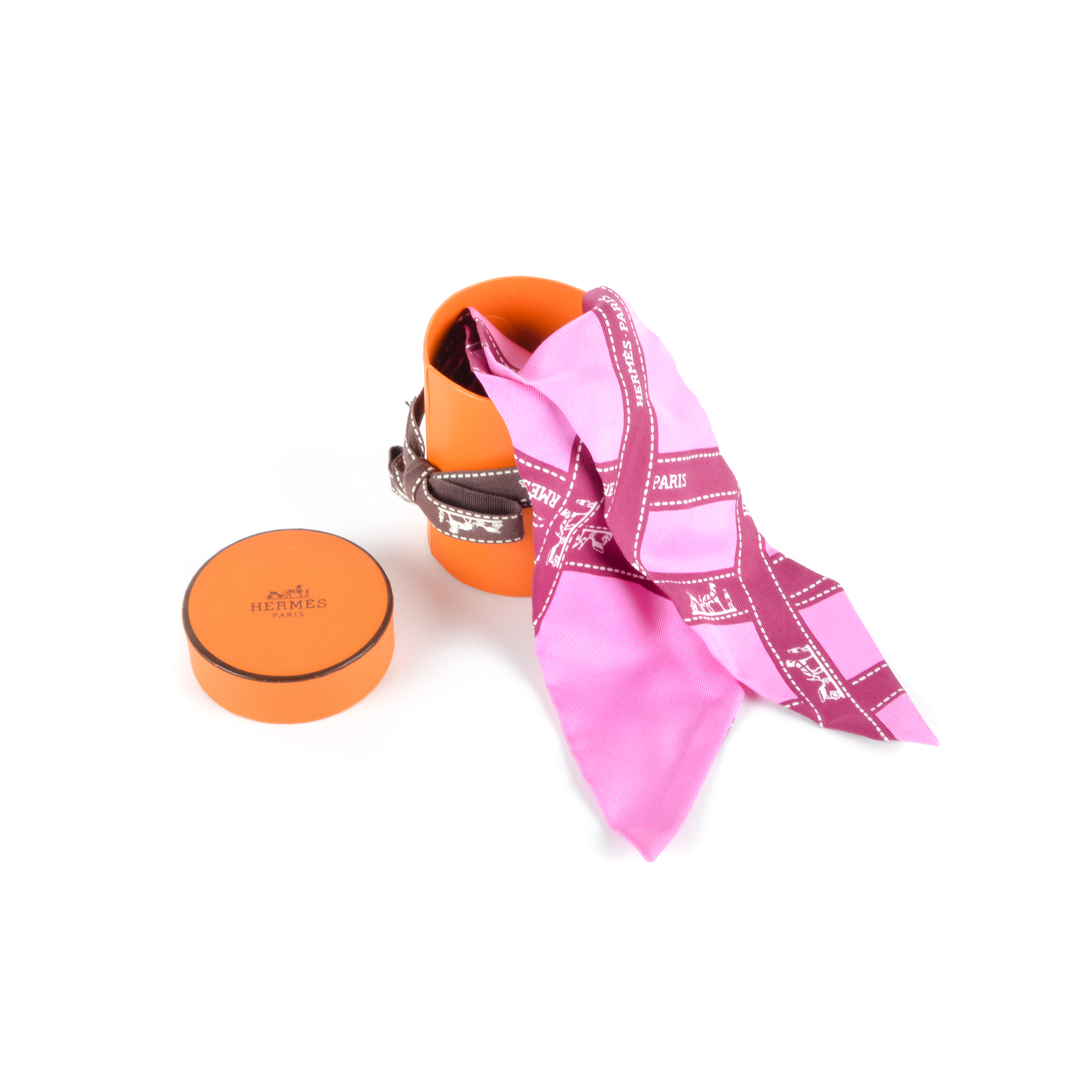 Pink Hermes Neck Scarf