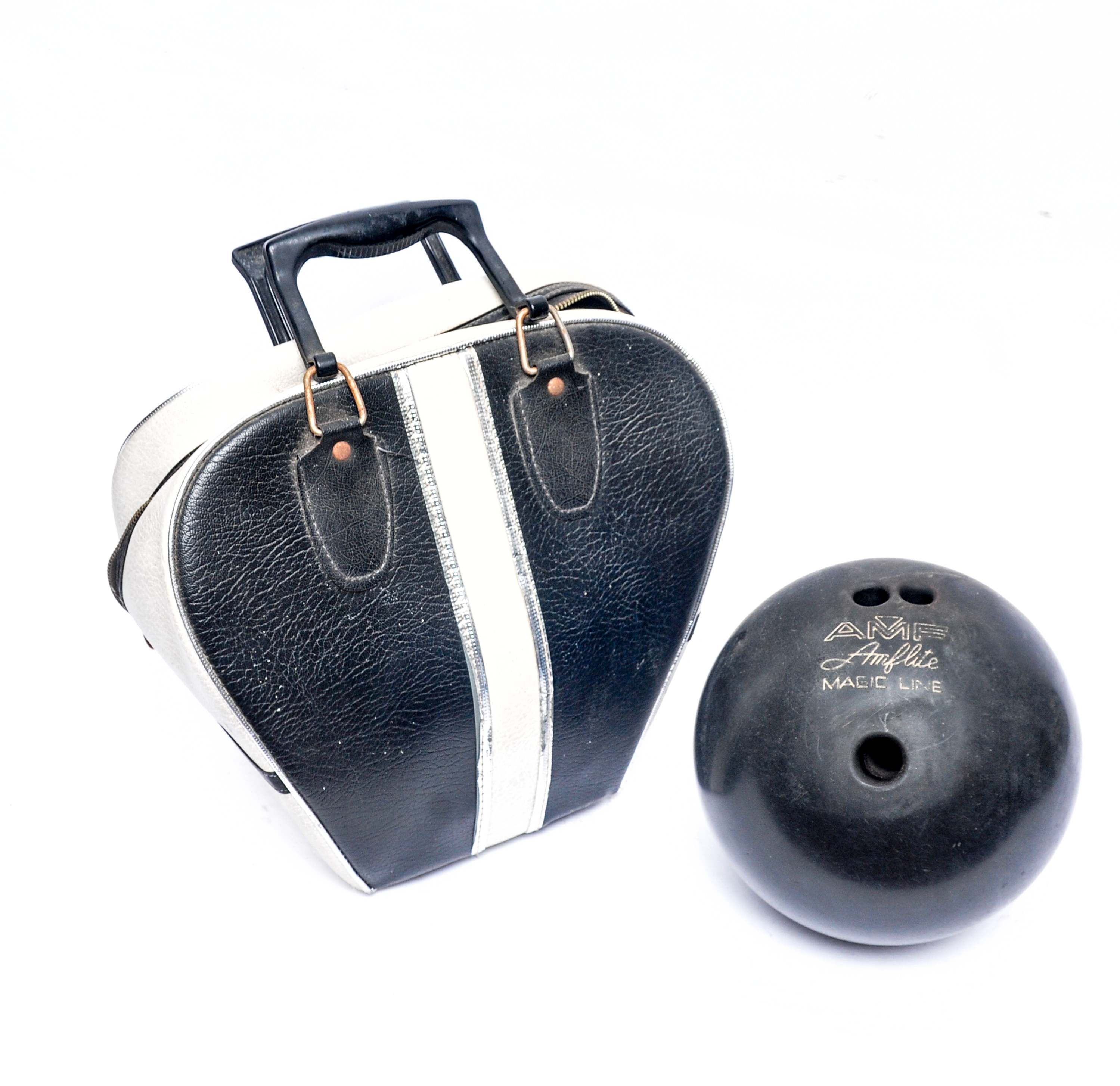Vintage Bowling Ball and Bag
