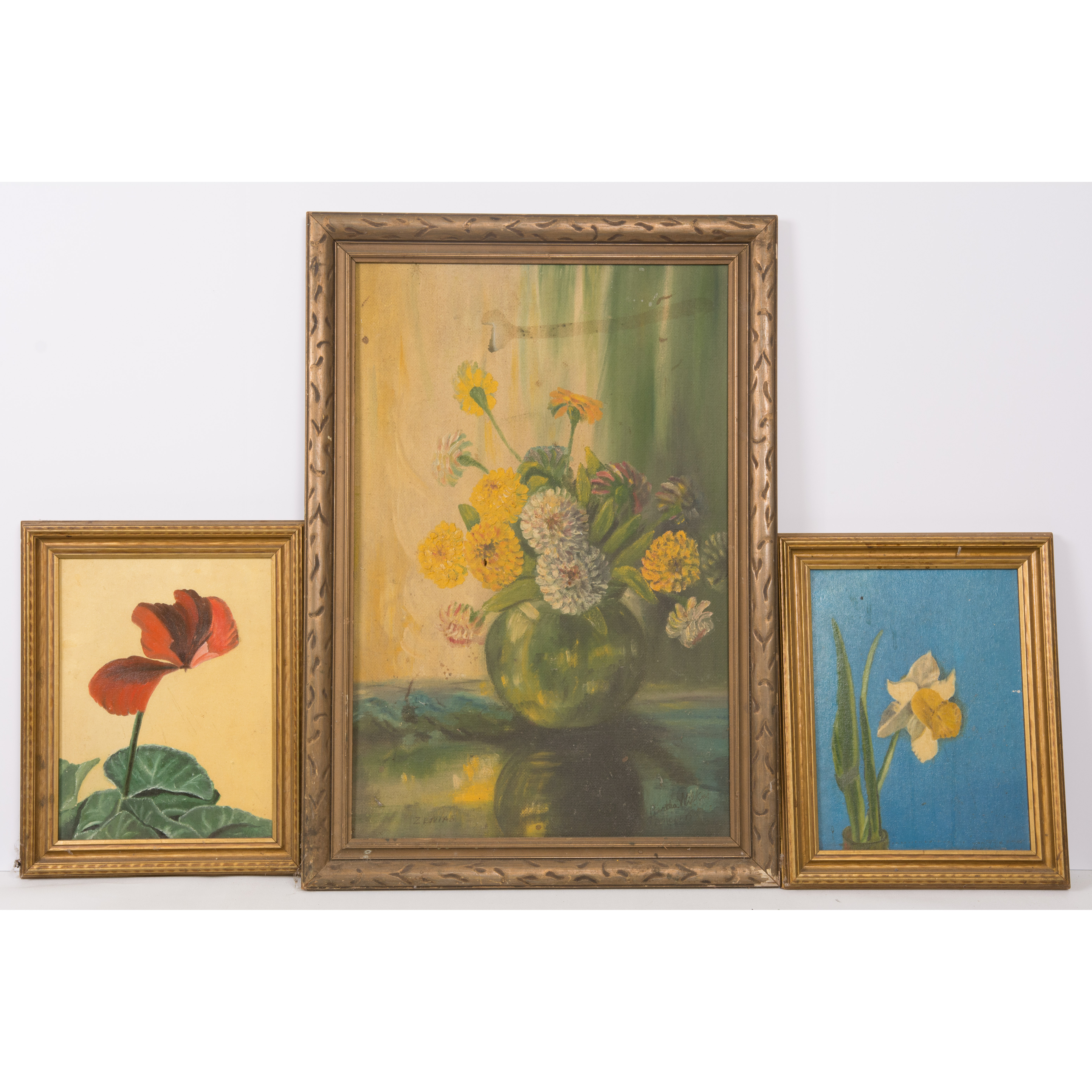 Collection of Framed Floral Paintings