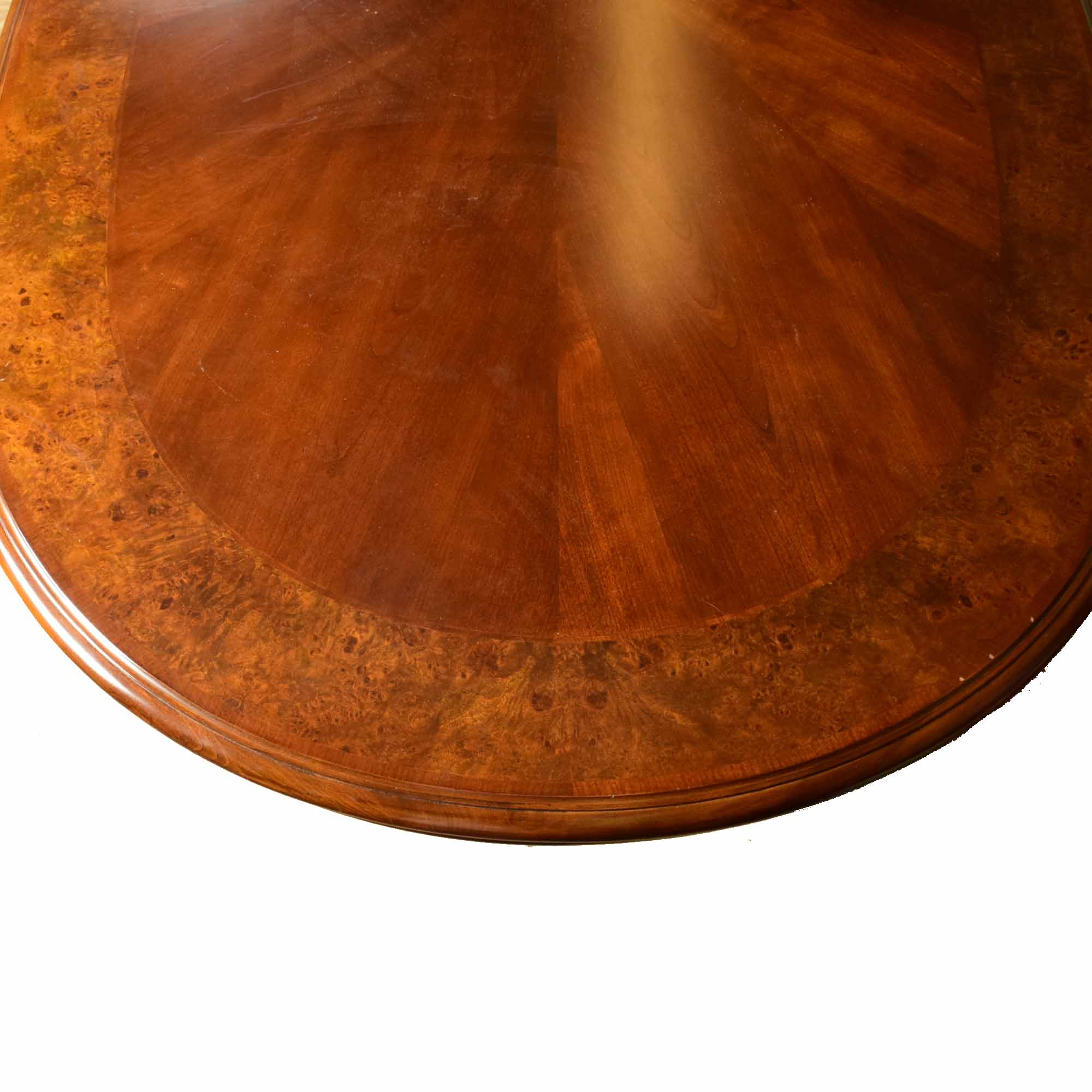 Burl and Mixed Hardwoods Rococo Style Dining Room Table
