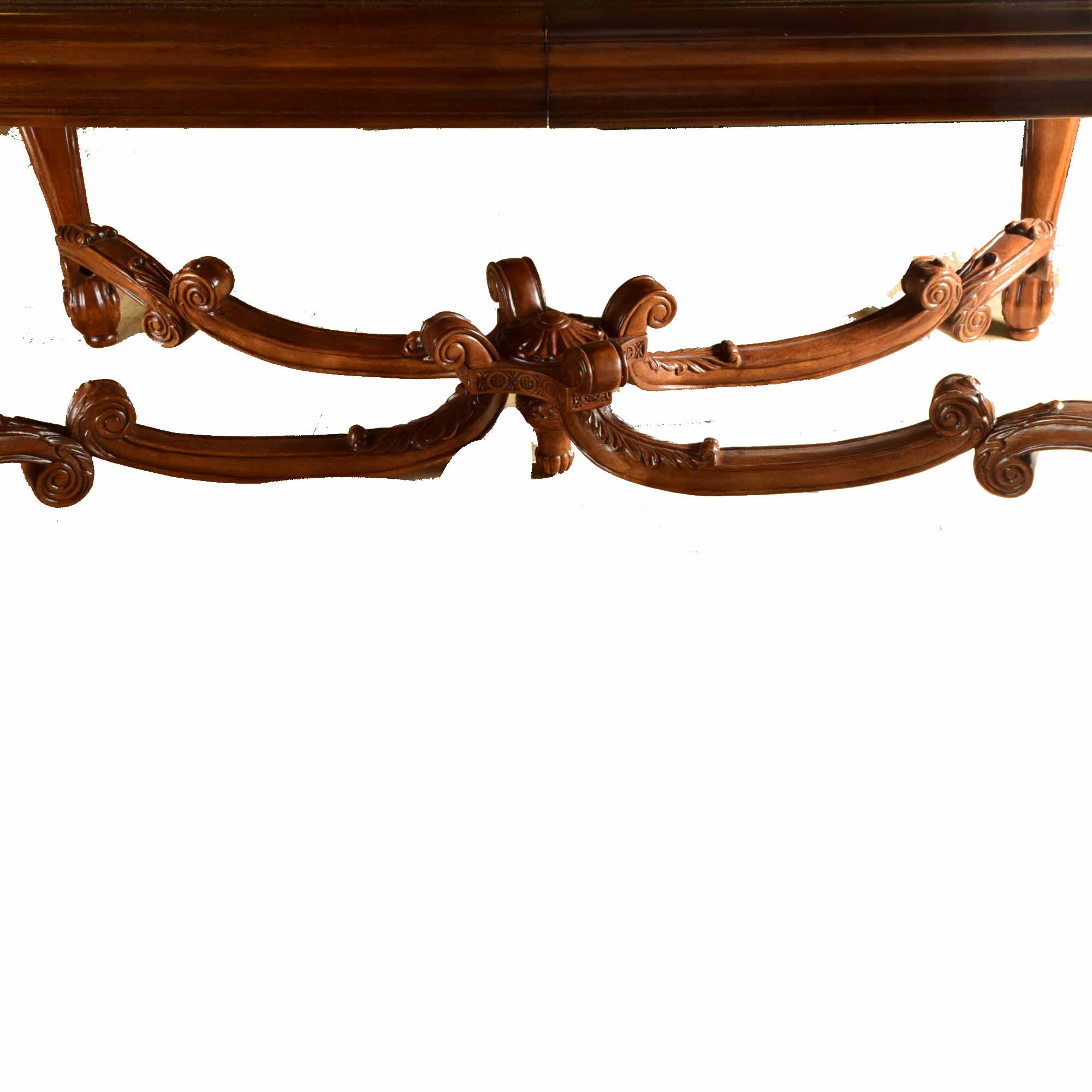 Burl and Mixed Hardwoods Rococo Style Dining Room Table