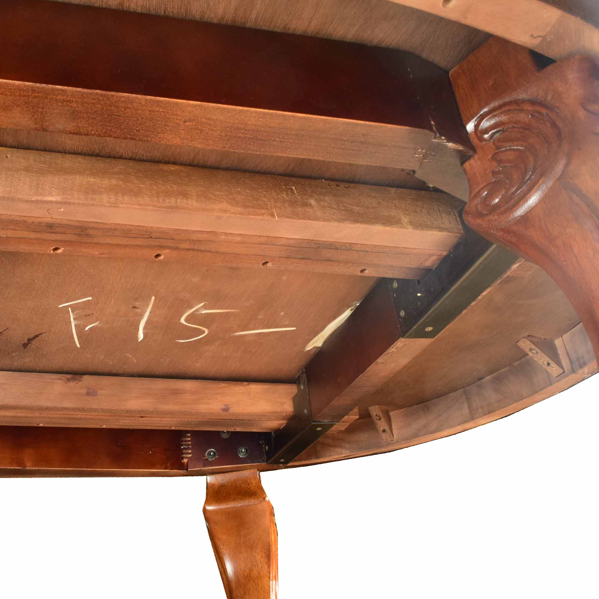 Burl and Mixed Hardwoods Rococo Style Dining Room Table