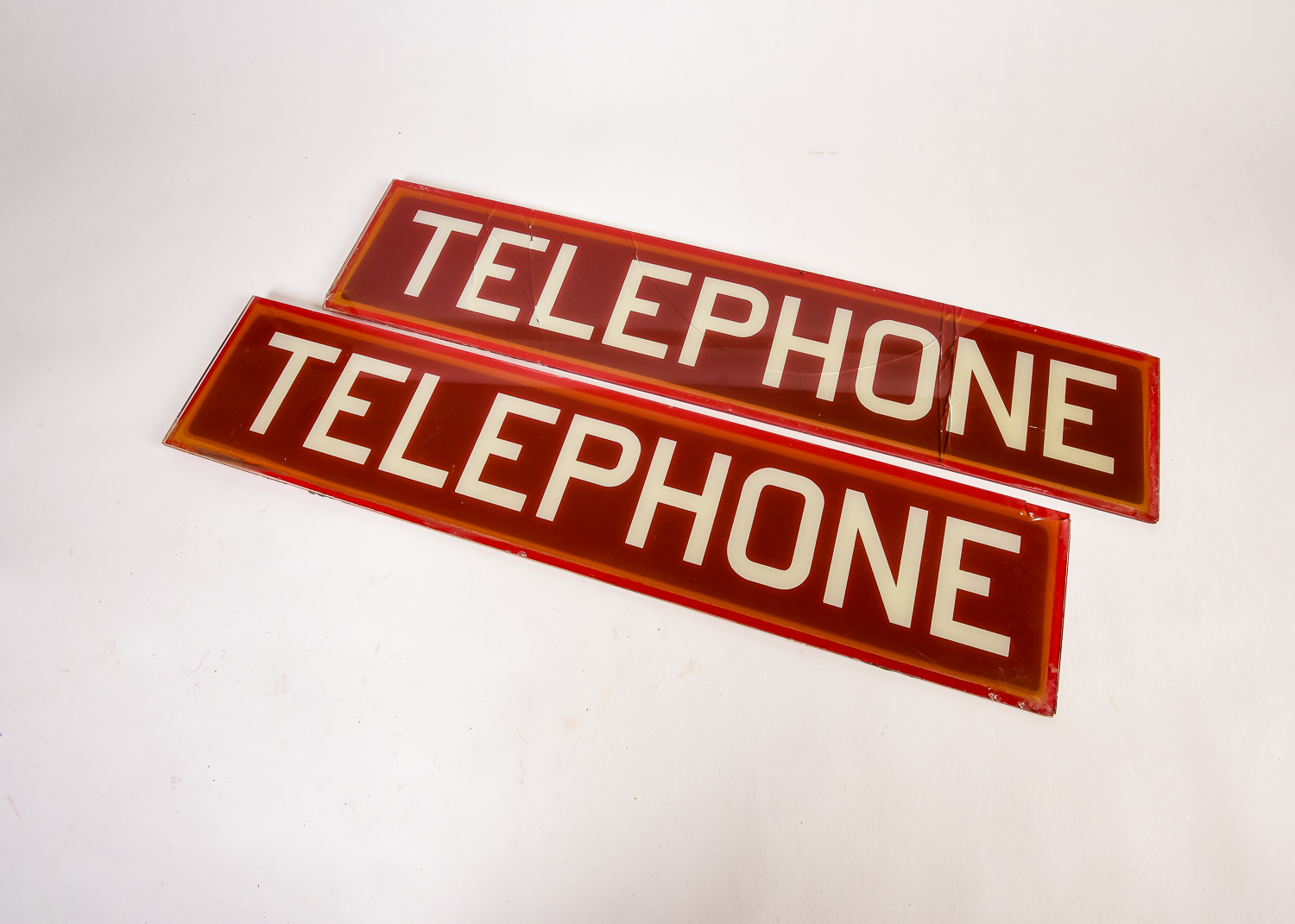 Glass Vintage Phone Booth Signs