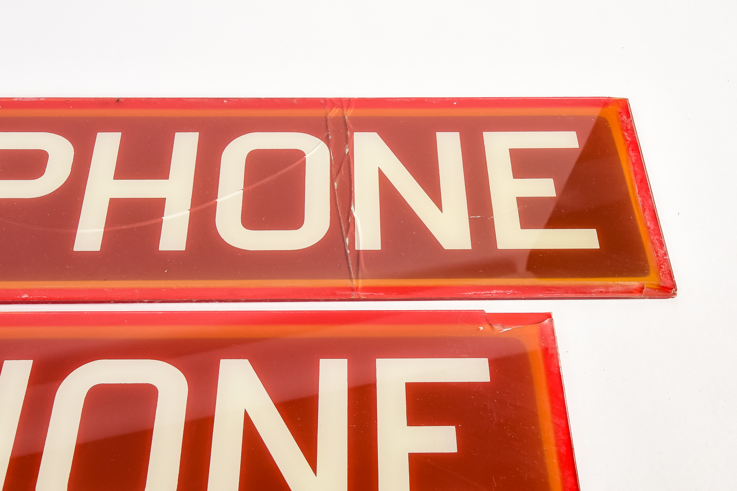 Glass Vintage Phone Booth Signs