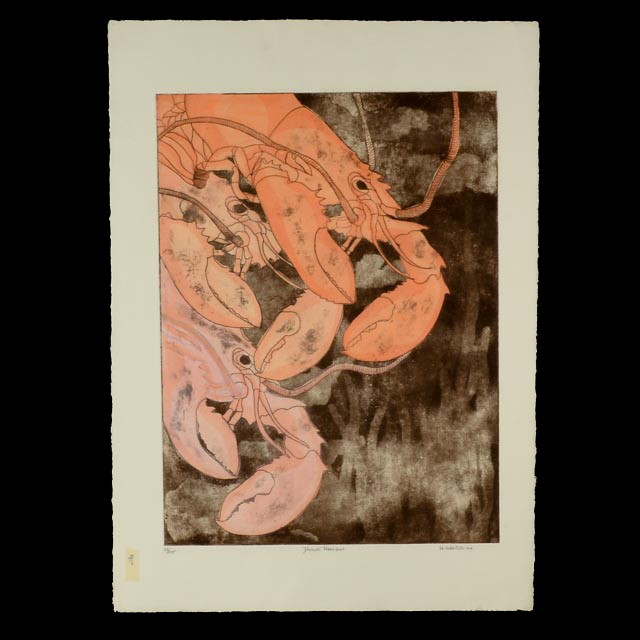 Margaret Albritton Imp. Etching with Aquatint "Danglin' Participle"