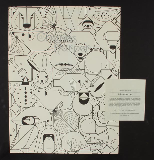 Charley Harper Signed Limited Edition Serigraph "Cornprone"