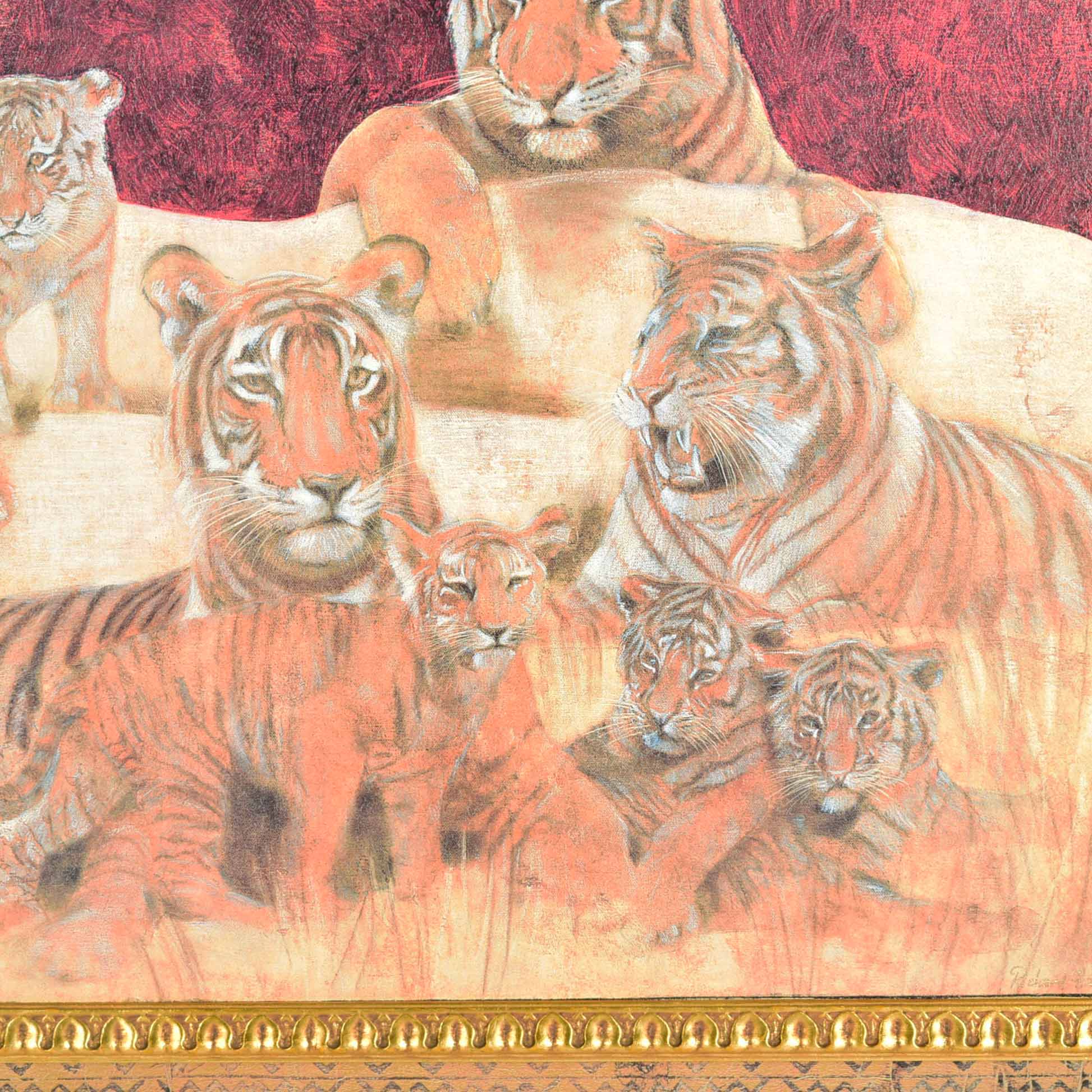 Richard Hall Tiger Montage Textured Print on Canvas