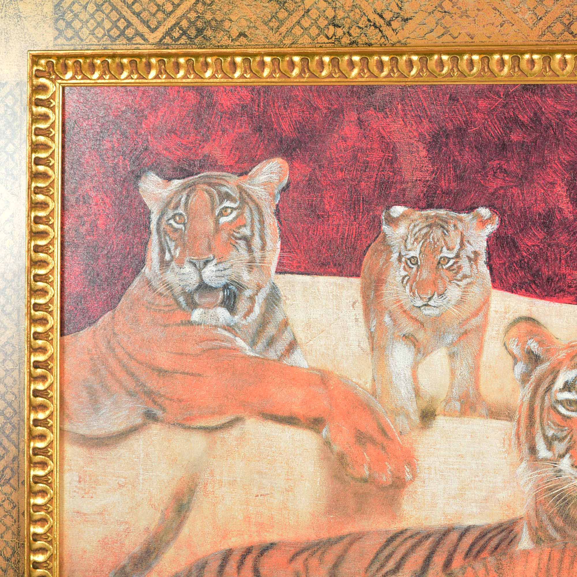 Richard Hall Tiger Montage Textured Print on Canvas