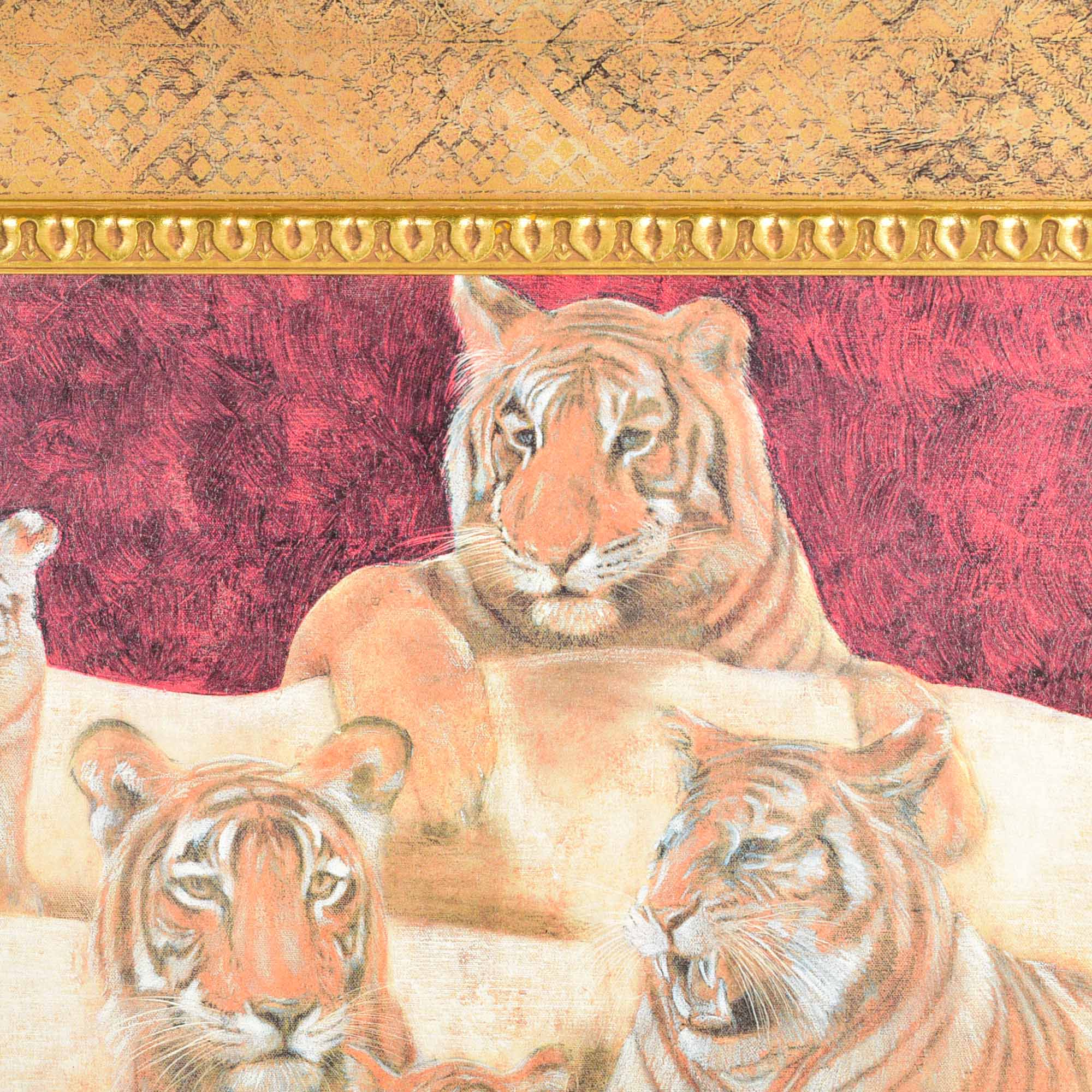 Richard Hall Tiger Montage Textured Print on Canvas