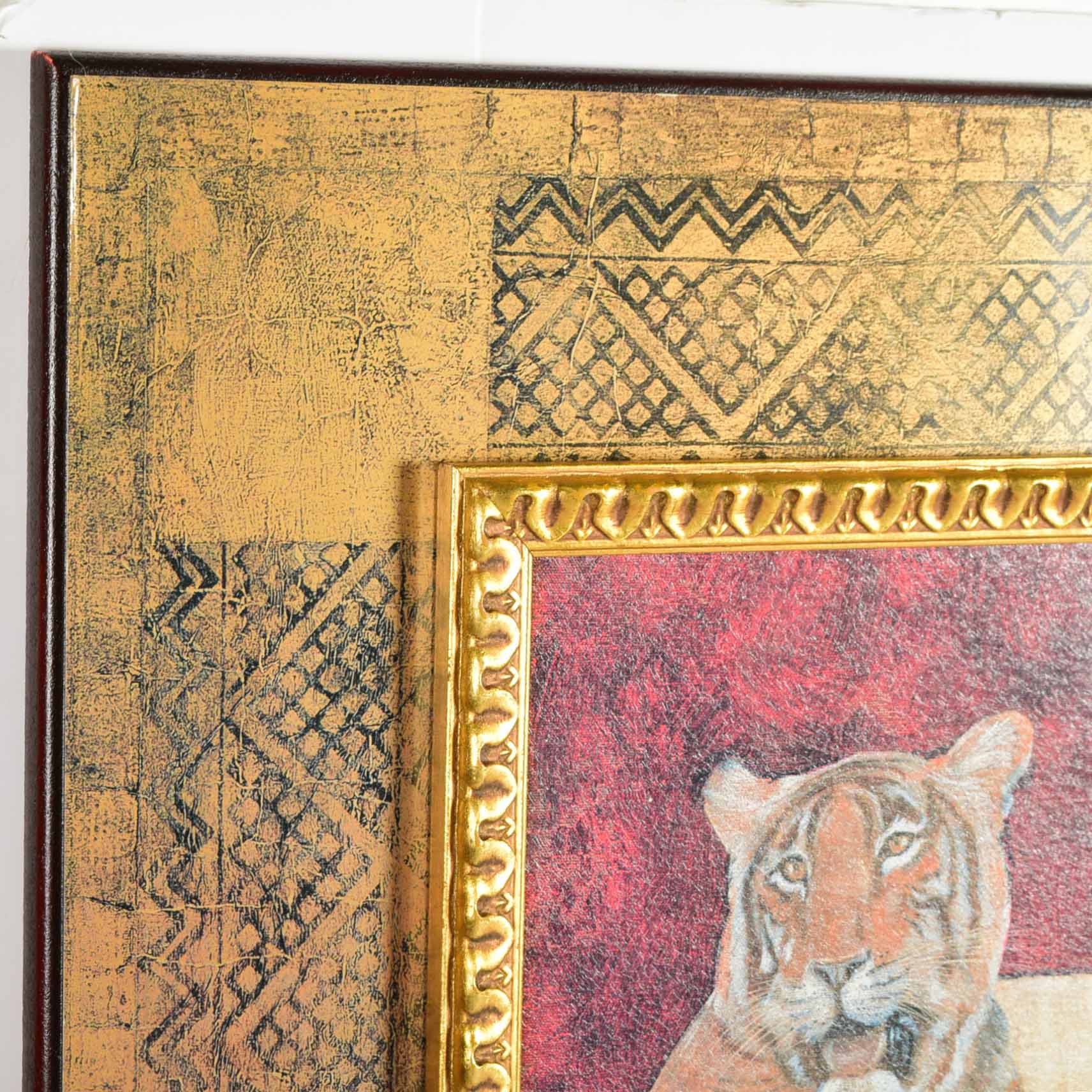 Richard Hall Tiger Montage Textured Print on Canvas