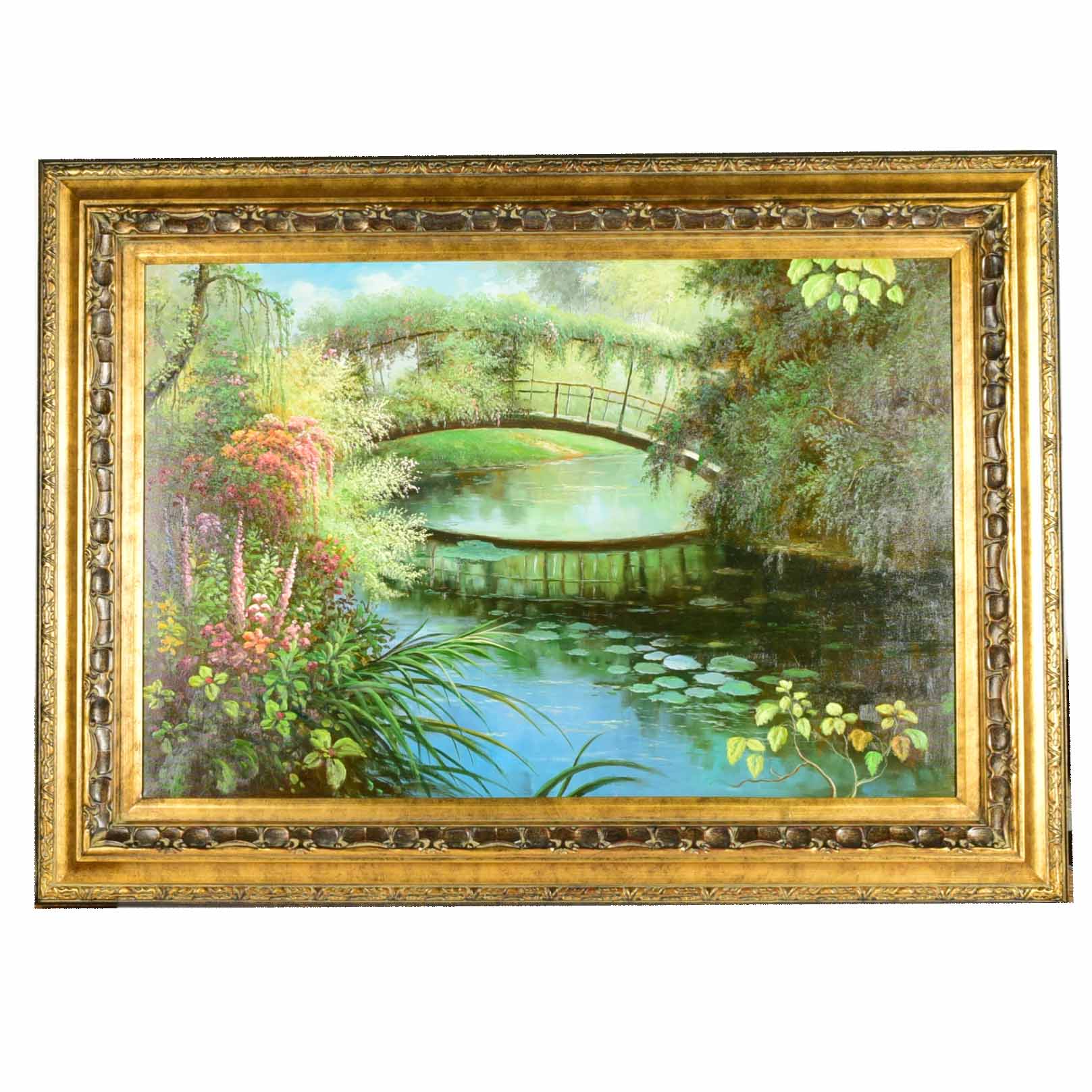 "Monet's Garden" Framed Print