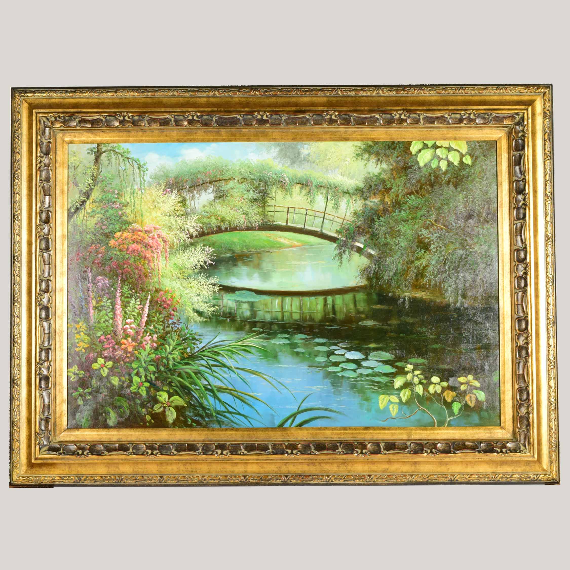 "Monet's Garden" Framed Print