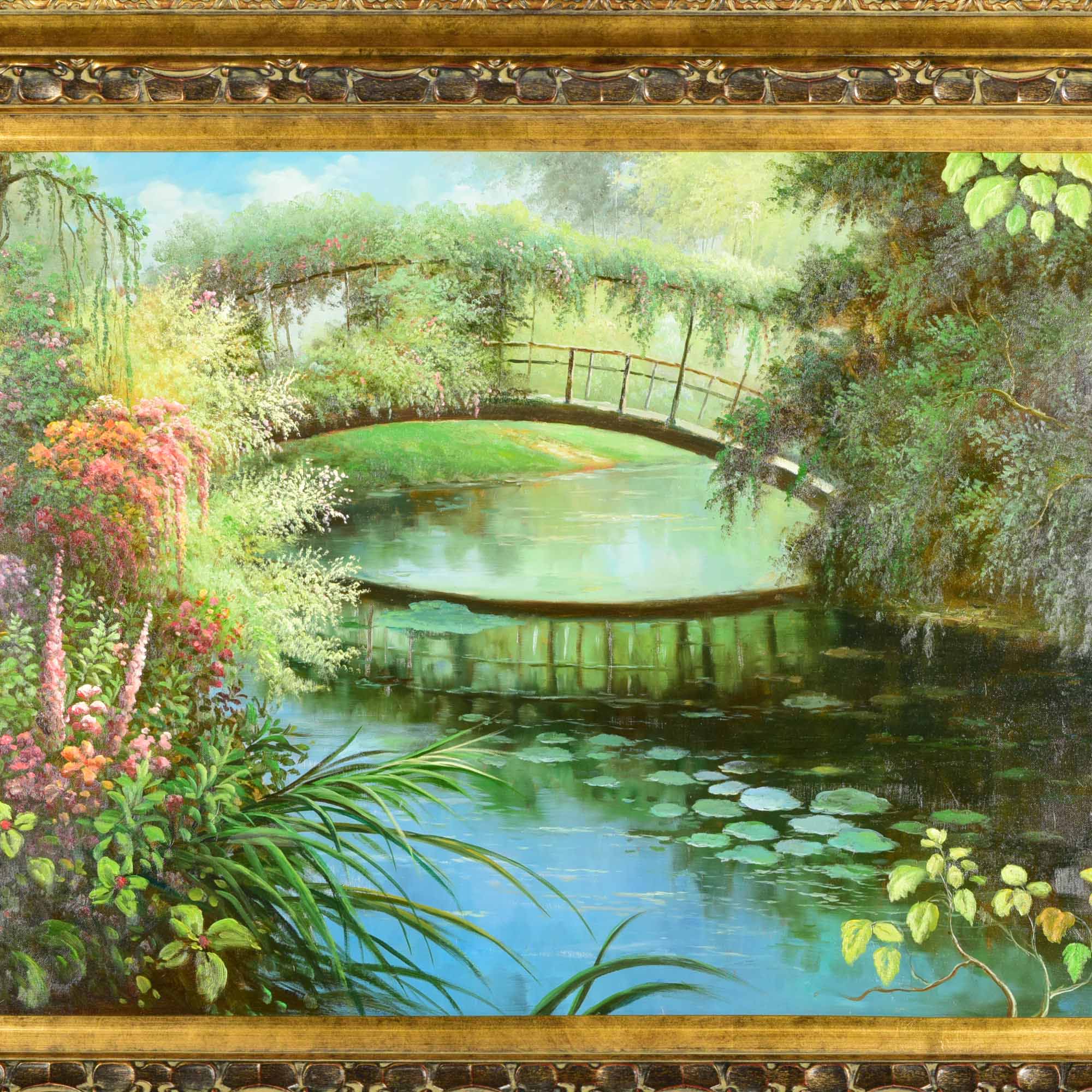 "Monet's Garden" Framed Print