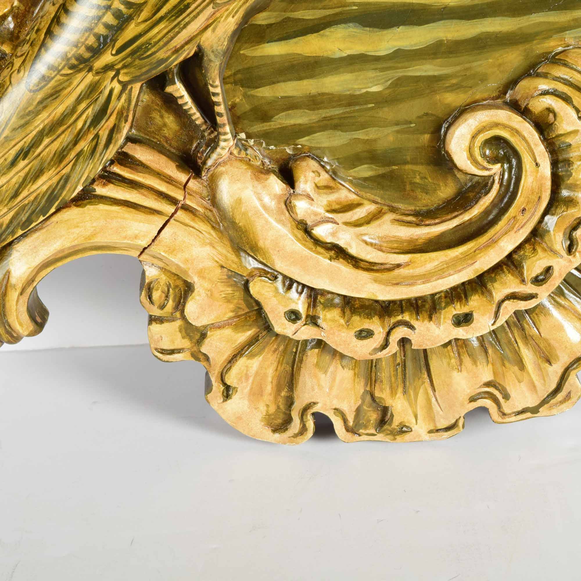 Wall Plaque Painting with Peacock Accent