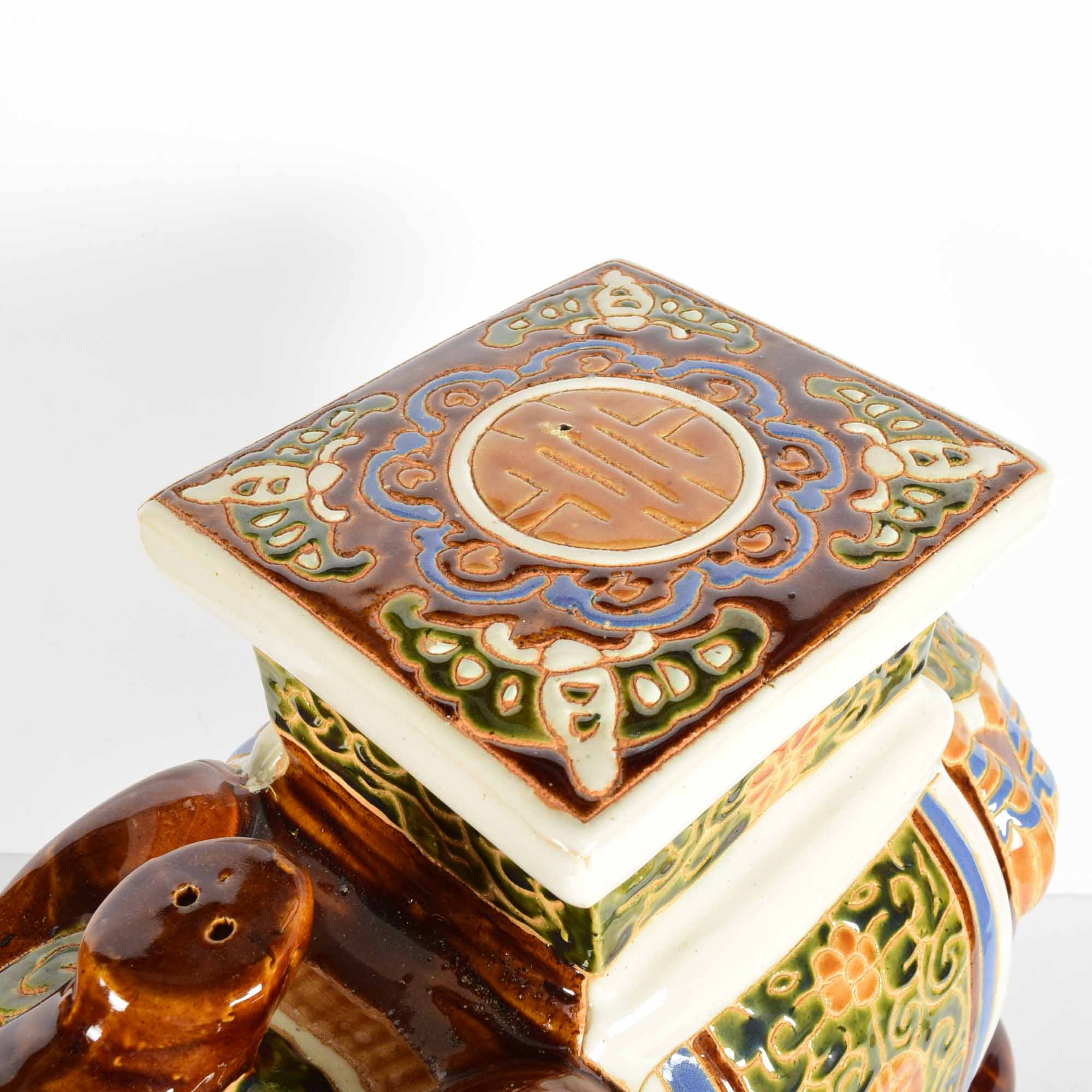 Ceramic Elephant Garden Seat