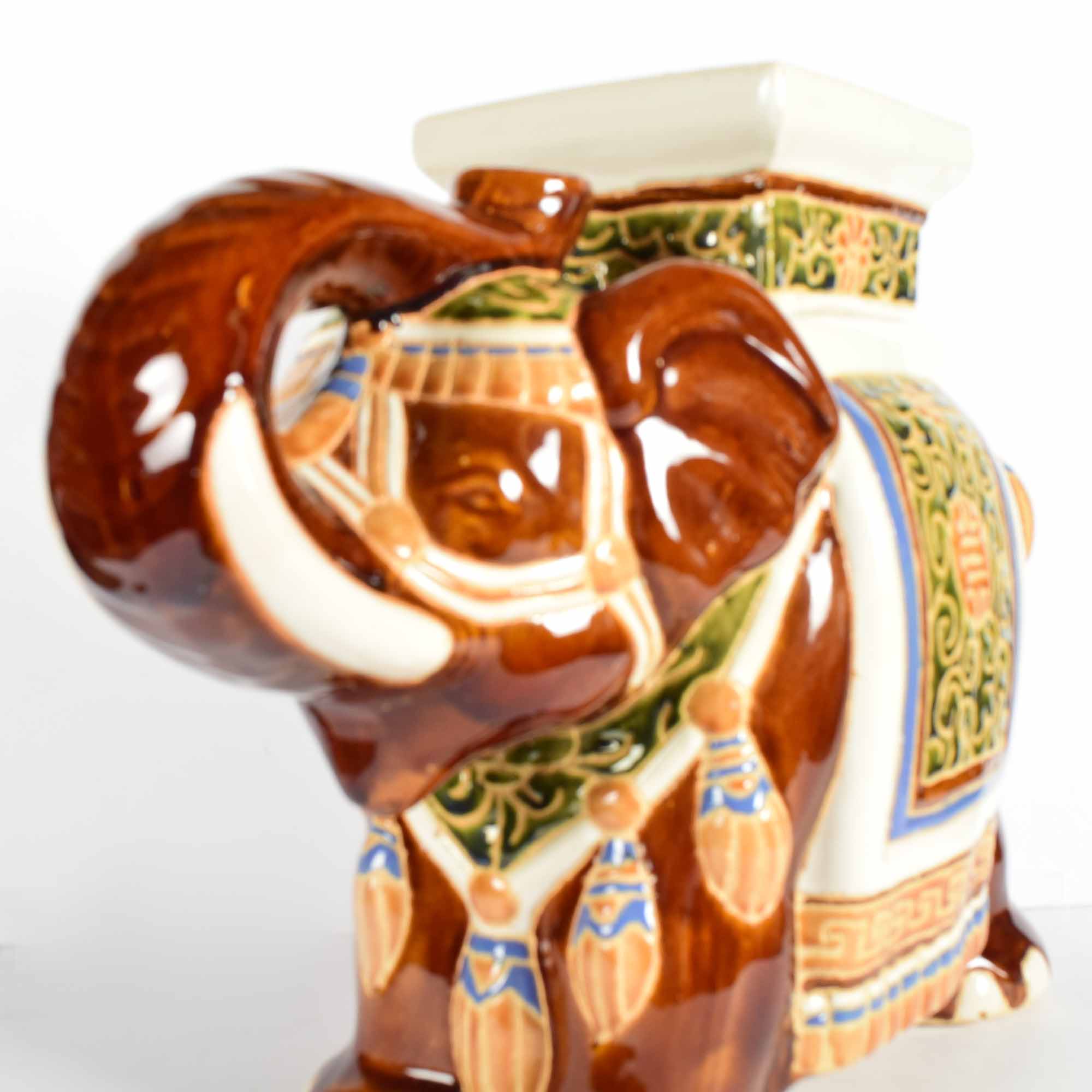 Ceramic Elephant Garden Seat