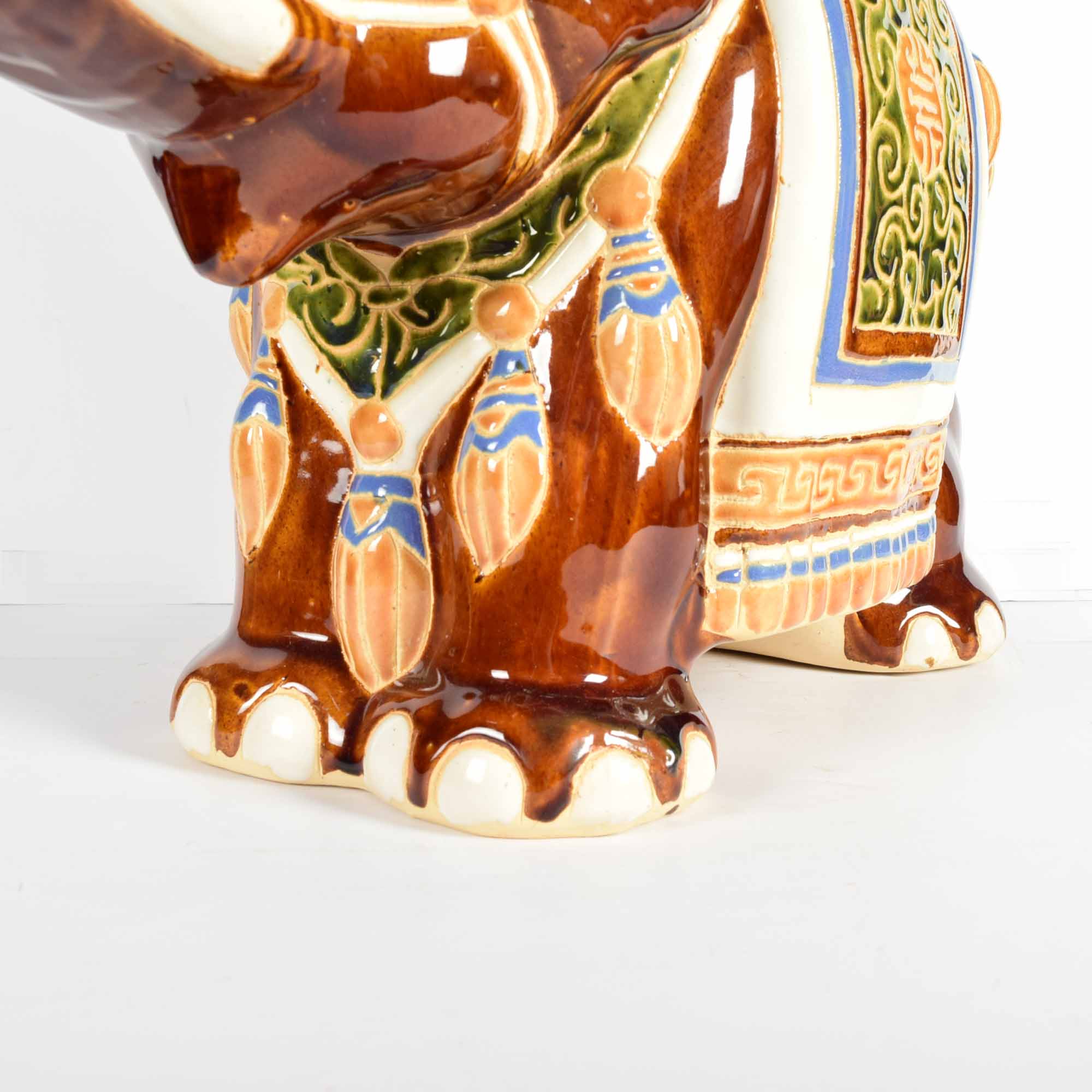 Ceramic Elephant Garden Seat