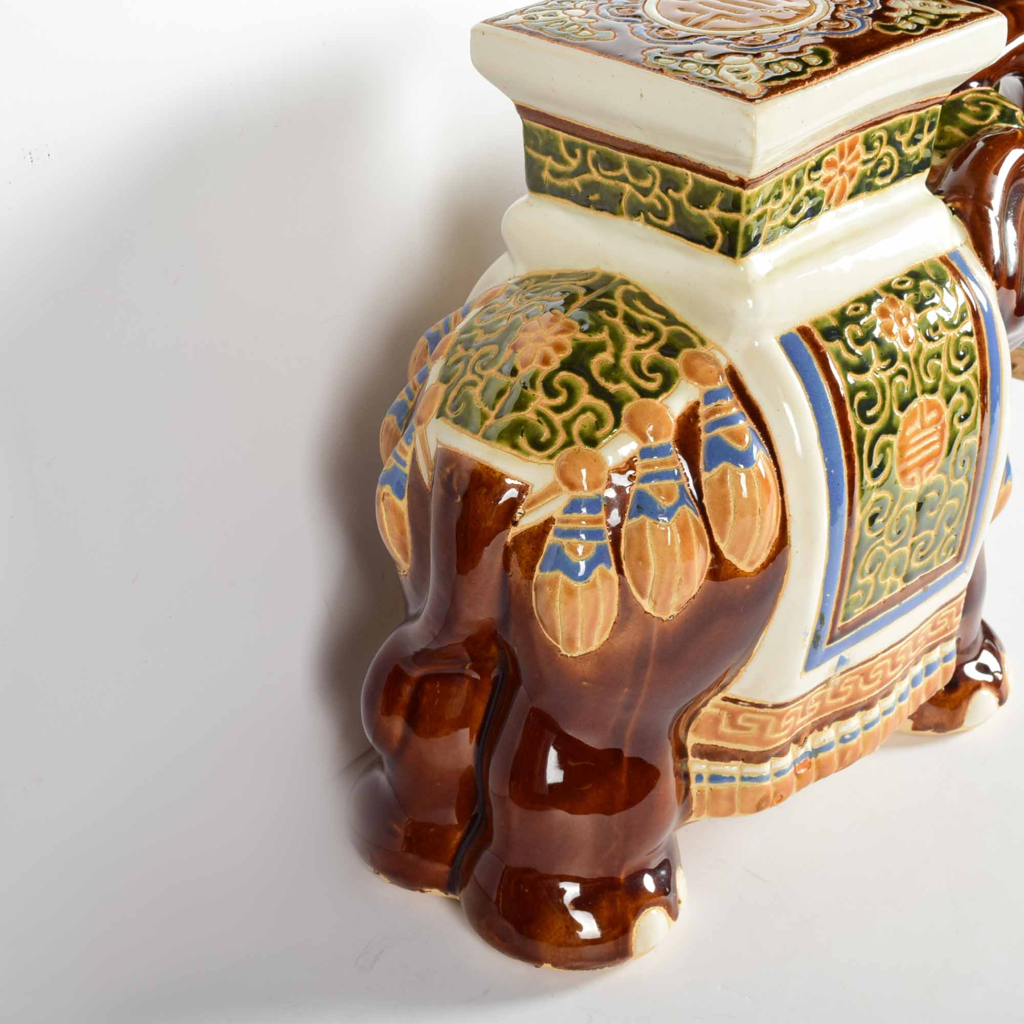 Ceramic Elephant Garden Seat