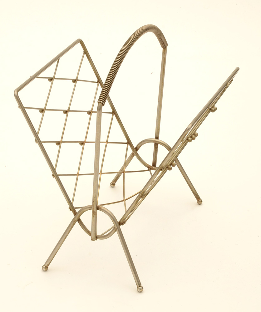 Mid-Century Metal Magazine Rack