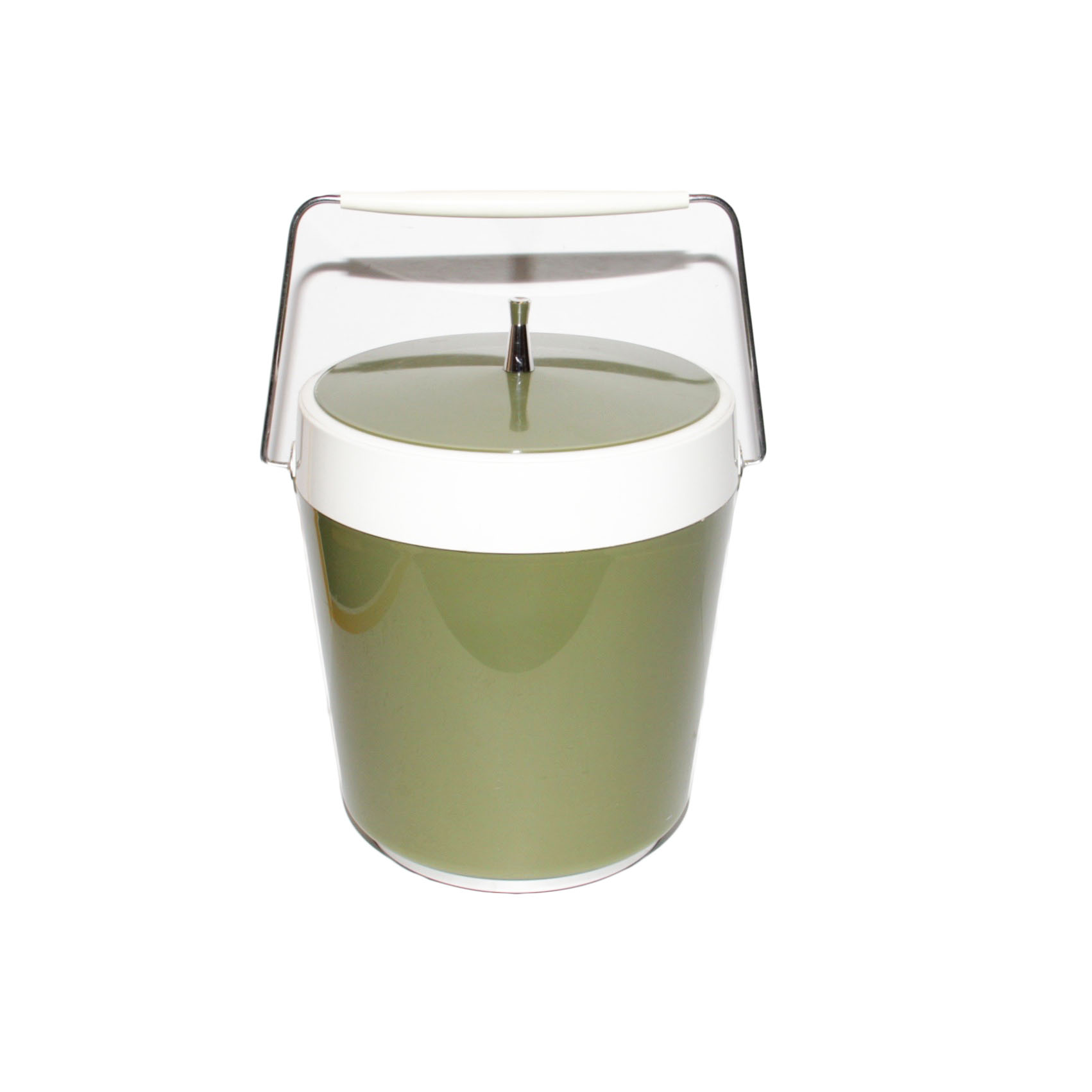 Vintage Olive Green Ice Bucket