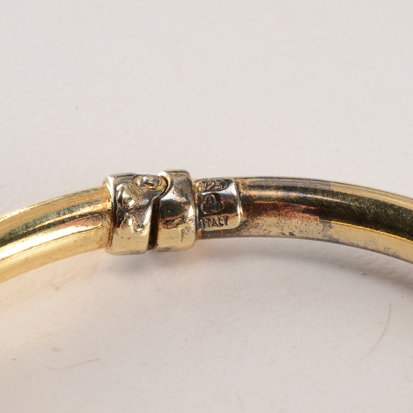 Sterling Silver Gold Electroplated Bangle Bracelet