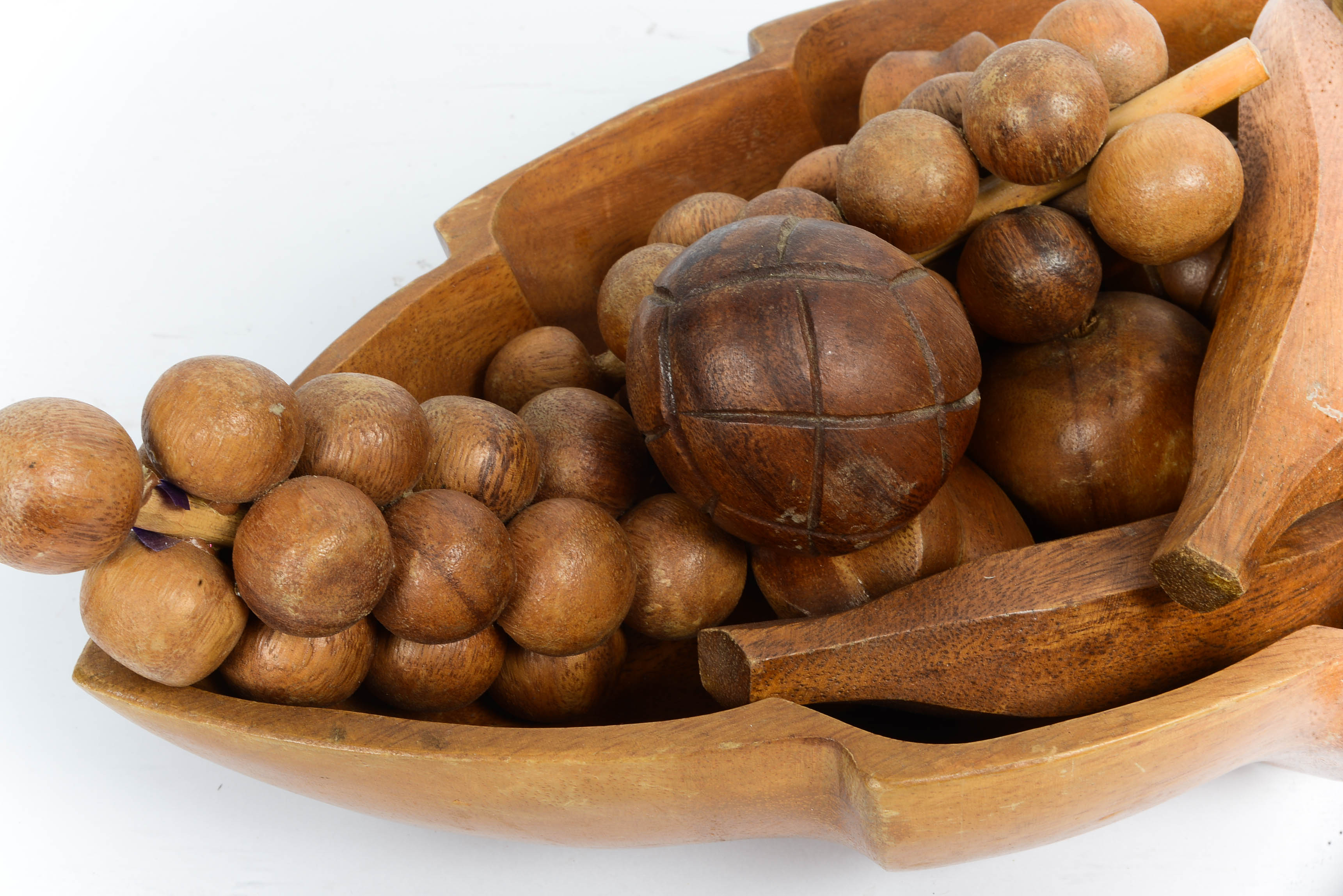 Vintage Decorative Carved Wooden Fruit