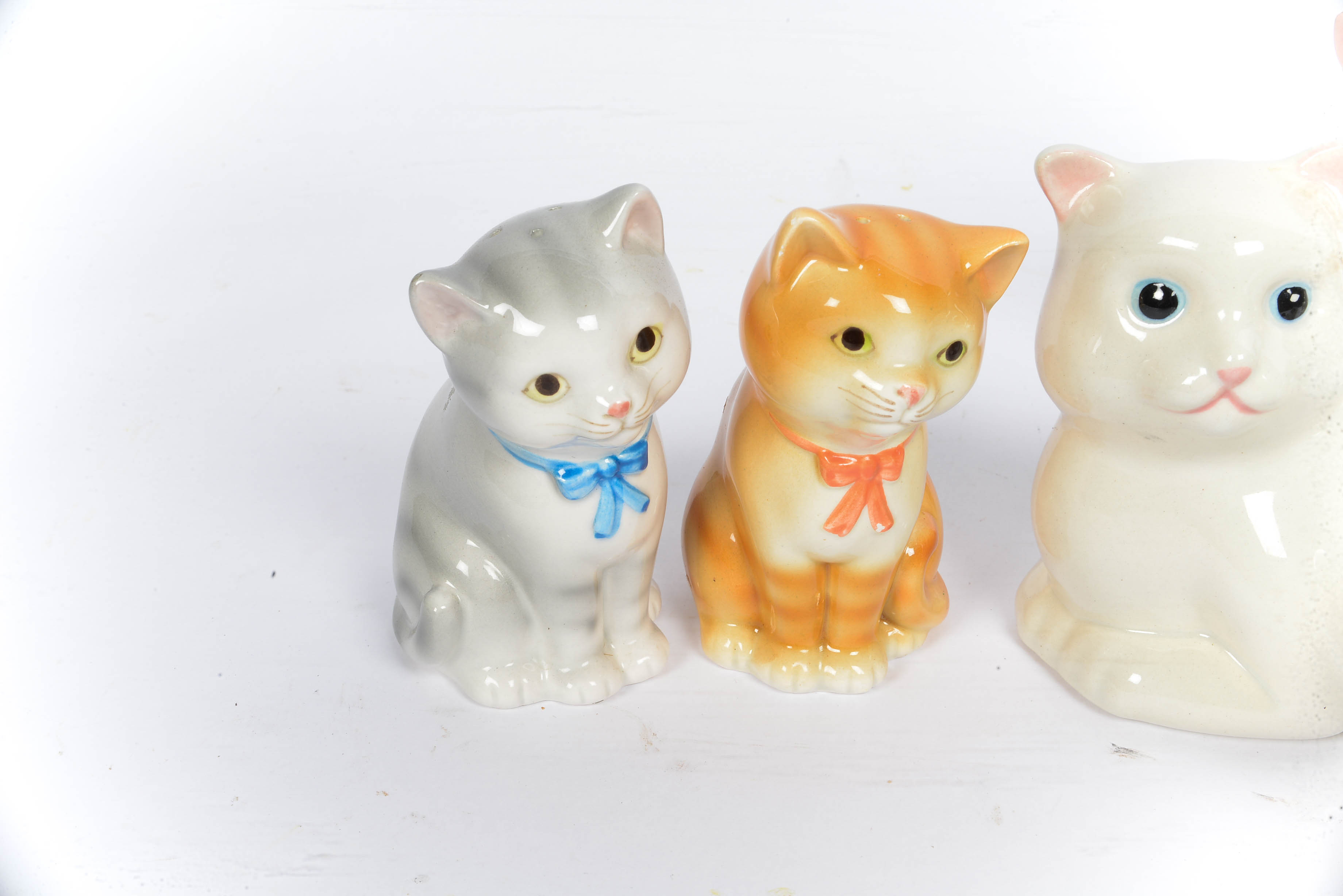 Collection of Vintage Ceramic Cat Salt and Pepper Shakers