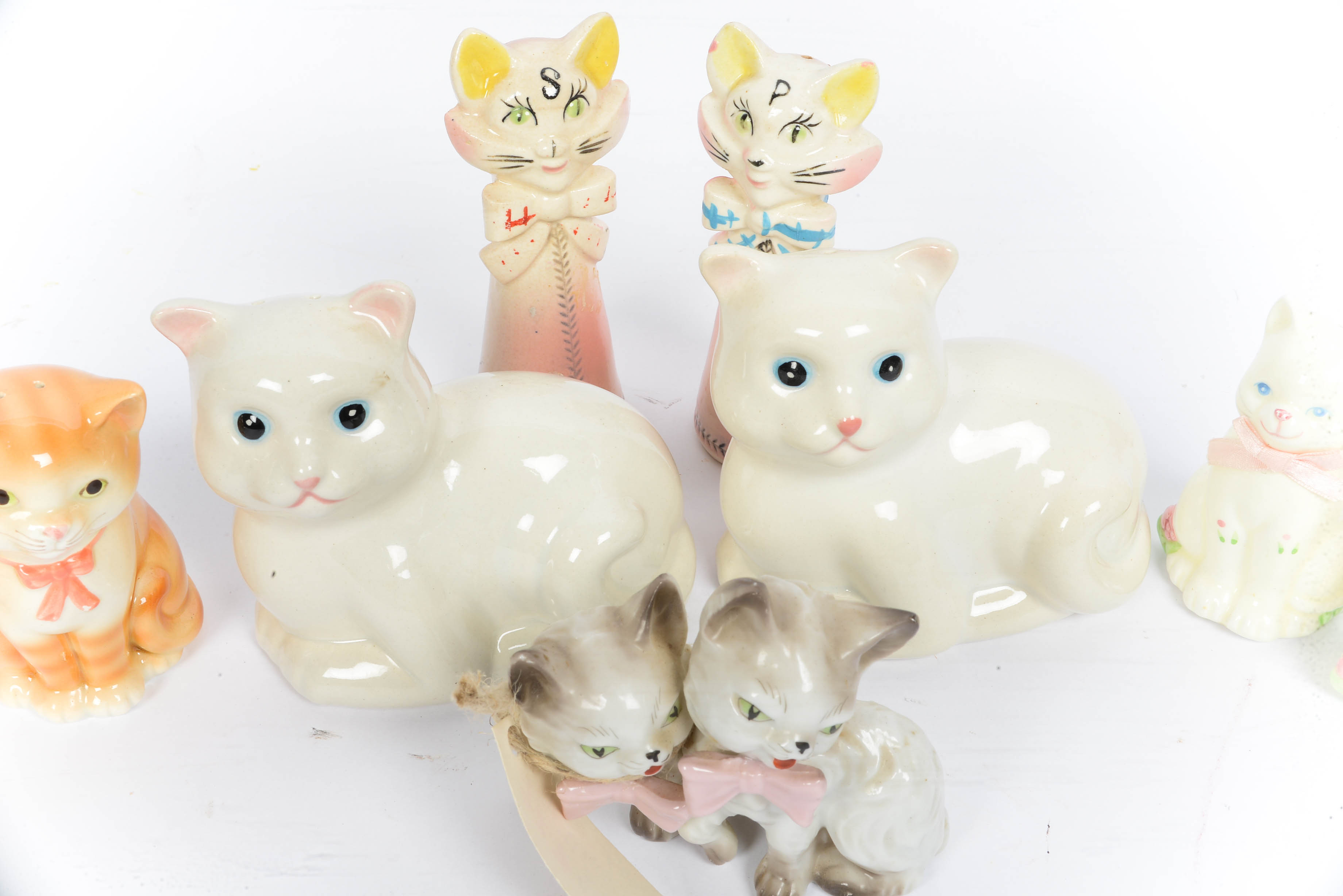 Collection of Vintage Ceramic Cat Salt and Pepper Shakers
