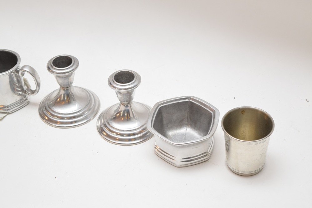 Pewter Cups and Candle Holders