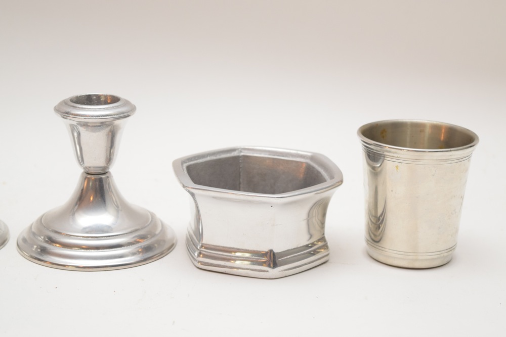 Pewter Cups and Candle Holders