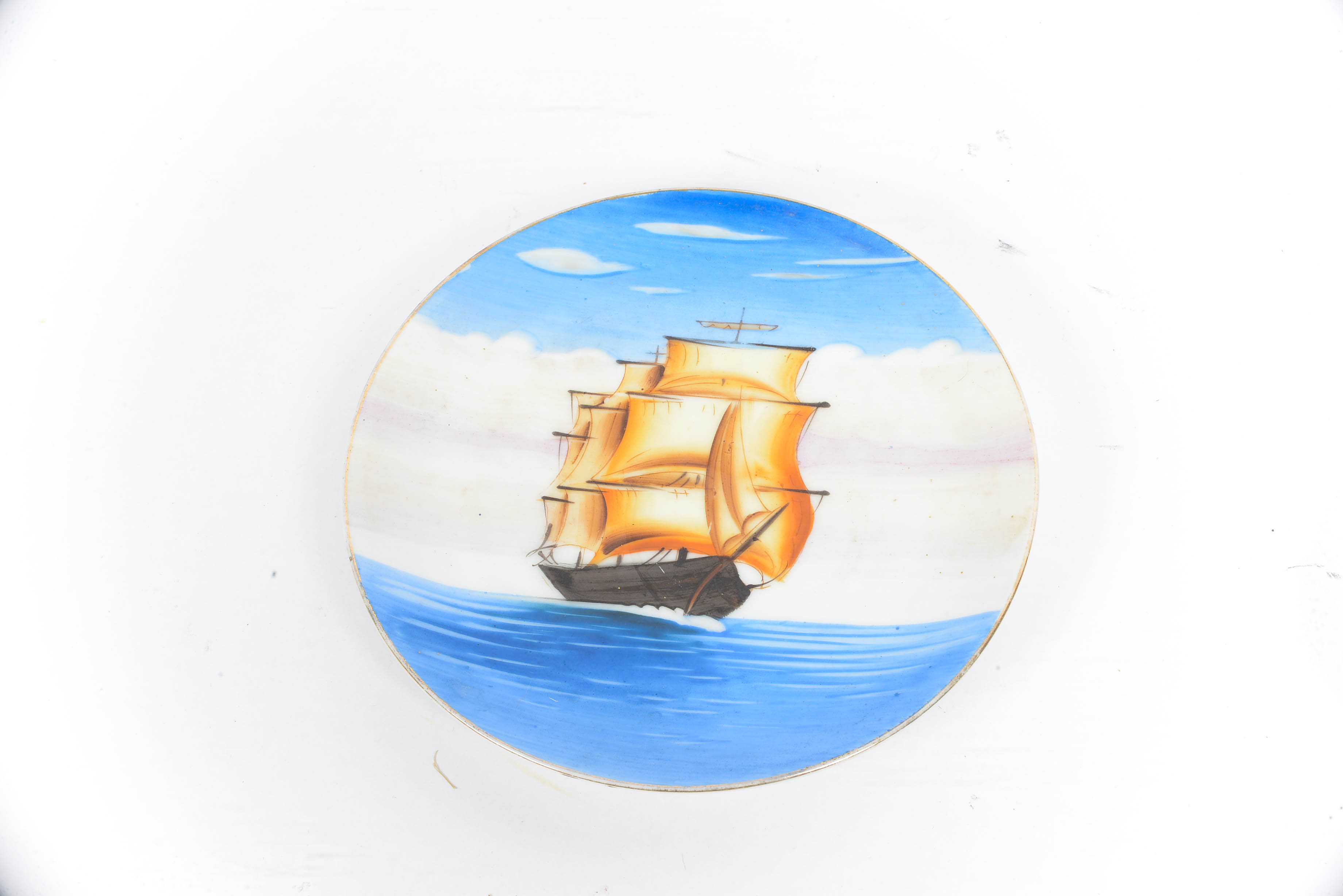 Four Aiyo China Occupied Japan Sailboat Plates